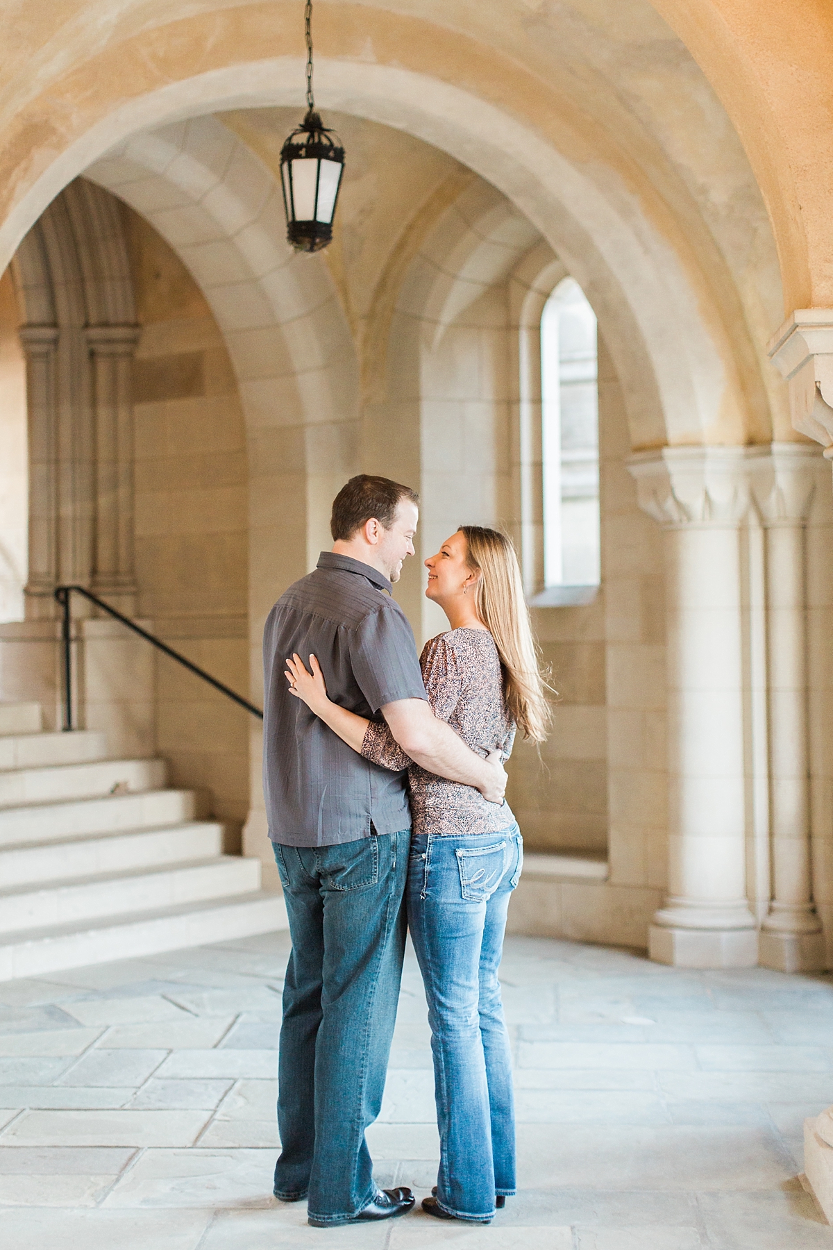 A  beautiful sunrise engagement session at the Washington National Cathedral in Georgetown, DC. 