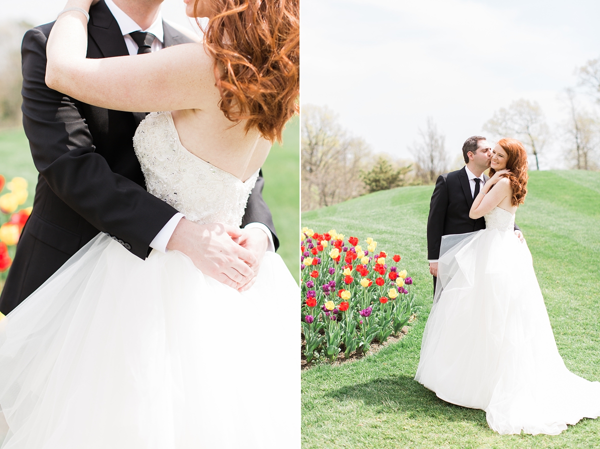 A classic brunch wedding at the Springfield Golf and Country Club outside of Washington, DC featuring fun Jewish traditions and beautiful spring tulips.