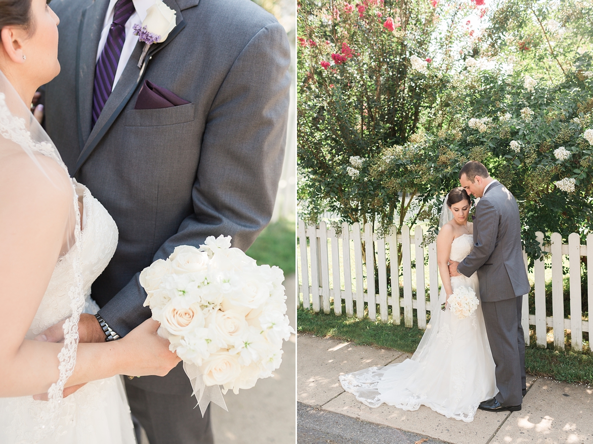 An intimate wedding at Westfields Golf Club in Clifton, VA features a stunning palette of grey and purple with a hint of Virginia Wine Country. 