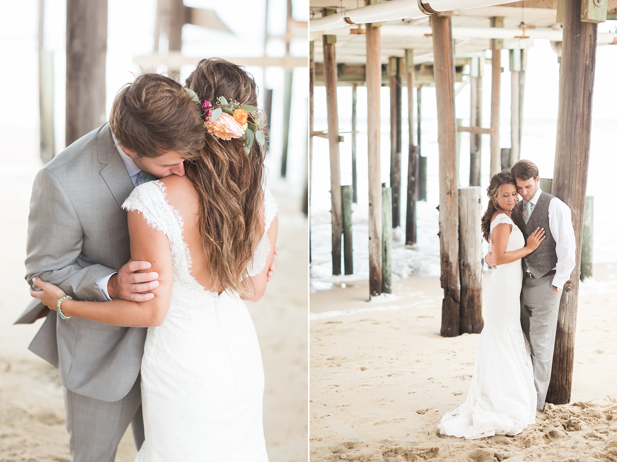 A romantic glam wedding at Duck Woods Country Club in the Outer Banks, NC features a color palette of pastels with a pop of gold.