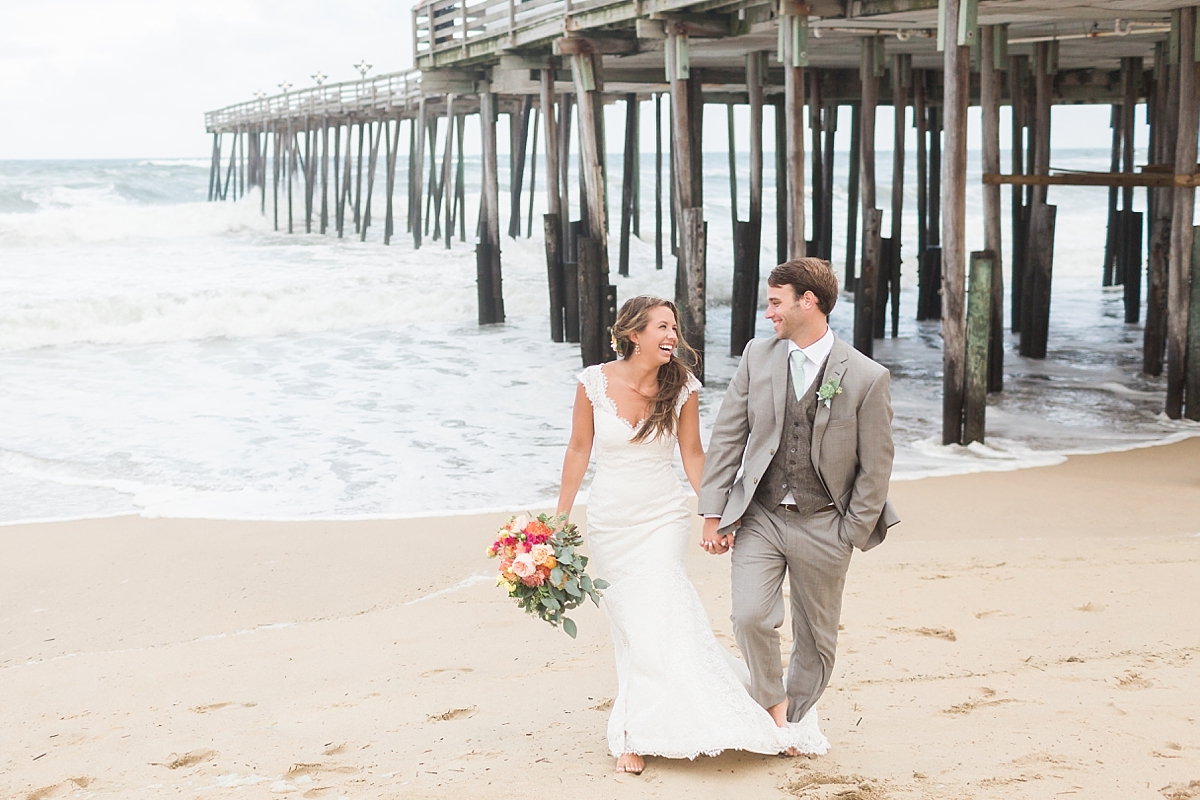 A romantic glam wedding at Duck Woods Country Club in the Outer Banks, NC features a color palette of pastels with a pop of gold.
