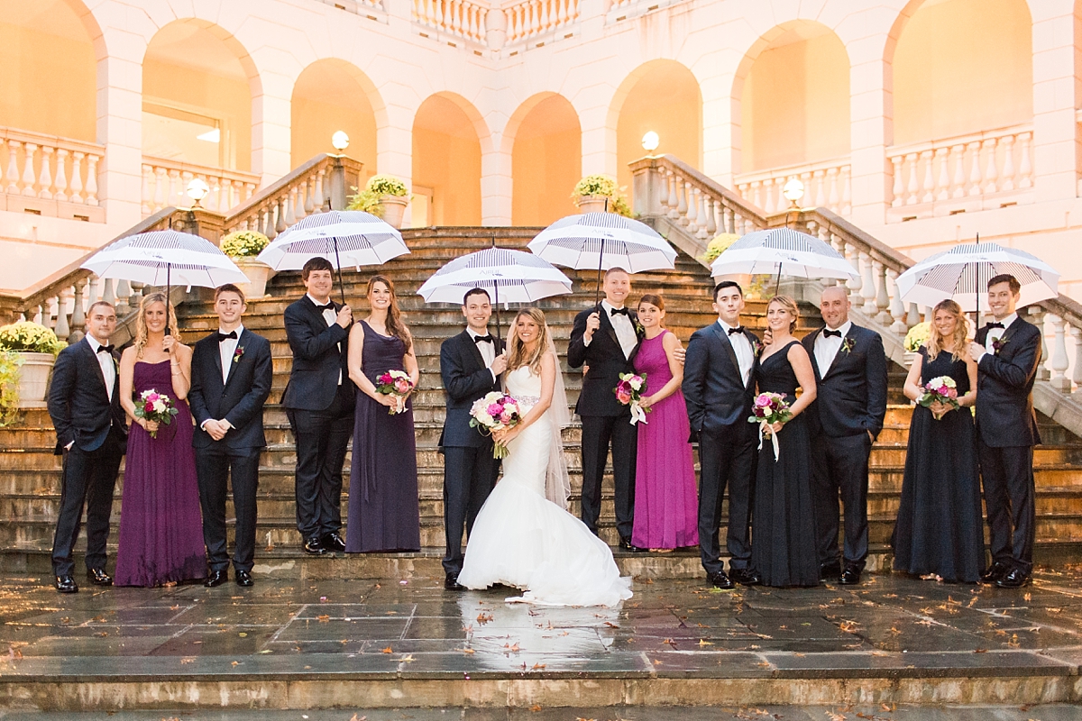 A stunning black tie wedding photograhed in the formal English Gardens at Airlie Center in Warrenton, VA. 