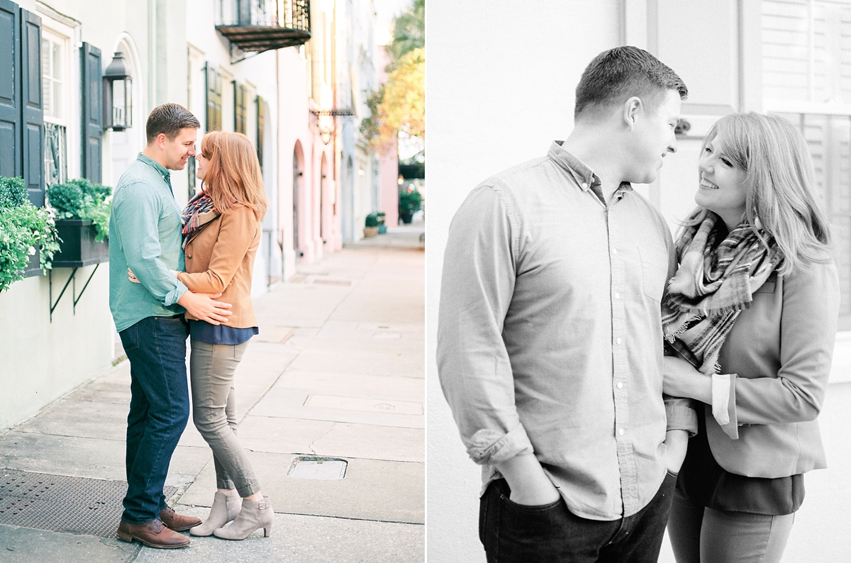 A Washington, DC anniversary and wedding photographer travels to Charleston, SC for a romantic session in lowcountry with spanish moss and colorful streets. 