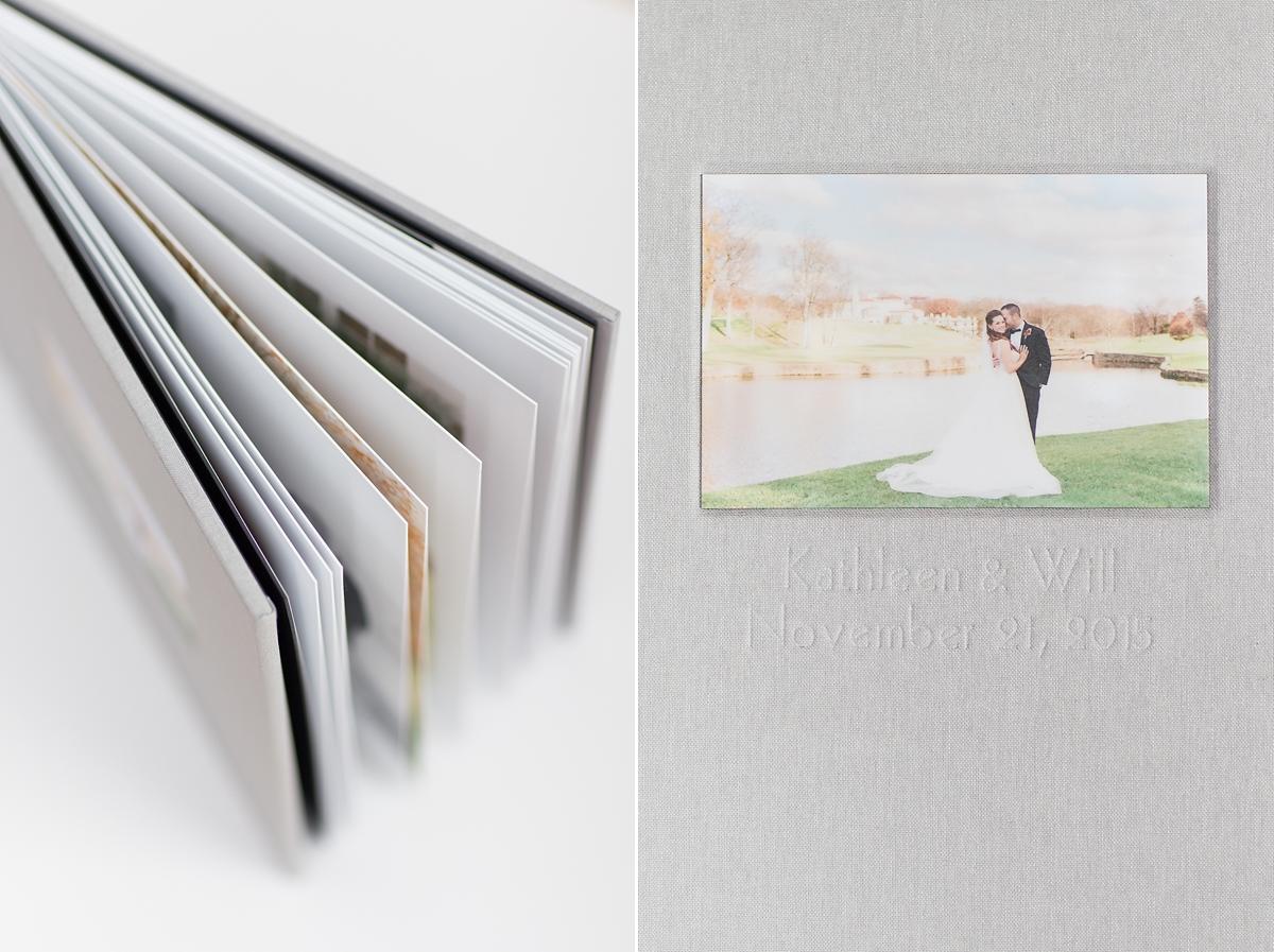 A professional lay flat album designed for a wedding at The Congressional Country Club in Bethesda, MD -- just outside of Washington, DC. 