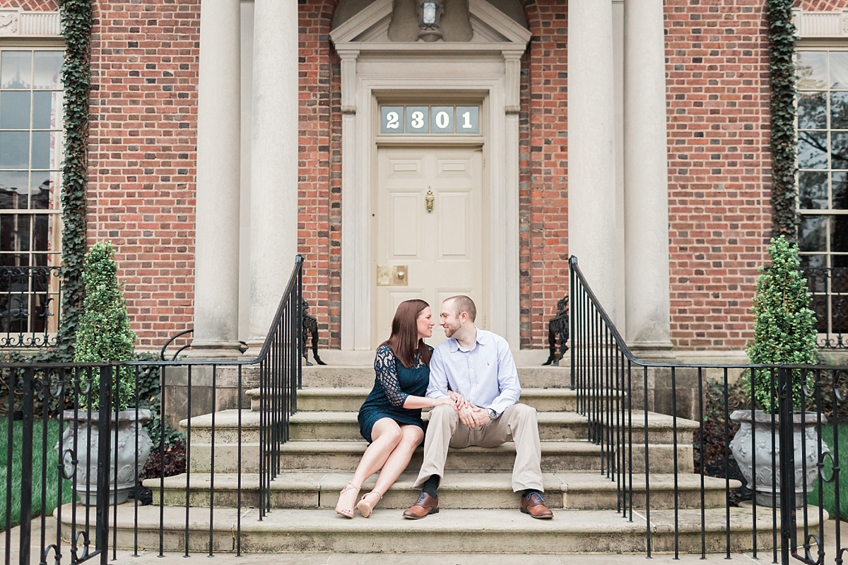 A springtime engagement session photographed at sunrise along Monument Ave in downtown Richmond, VA. 