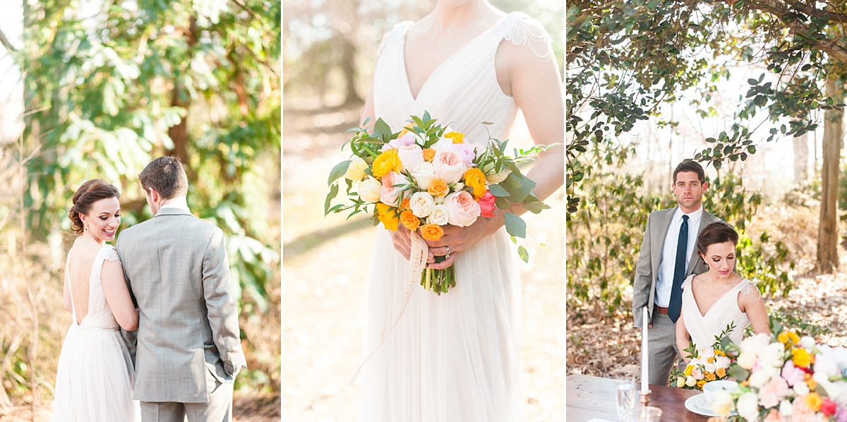 This Washington, DC wedding photographer steps out from behind the camera, modeling for an Organic Romance shoot at Historic London Town Gardens in Annapolis.