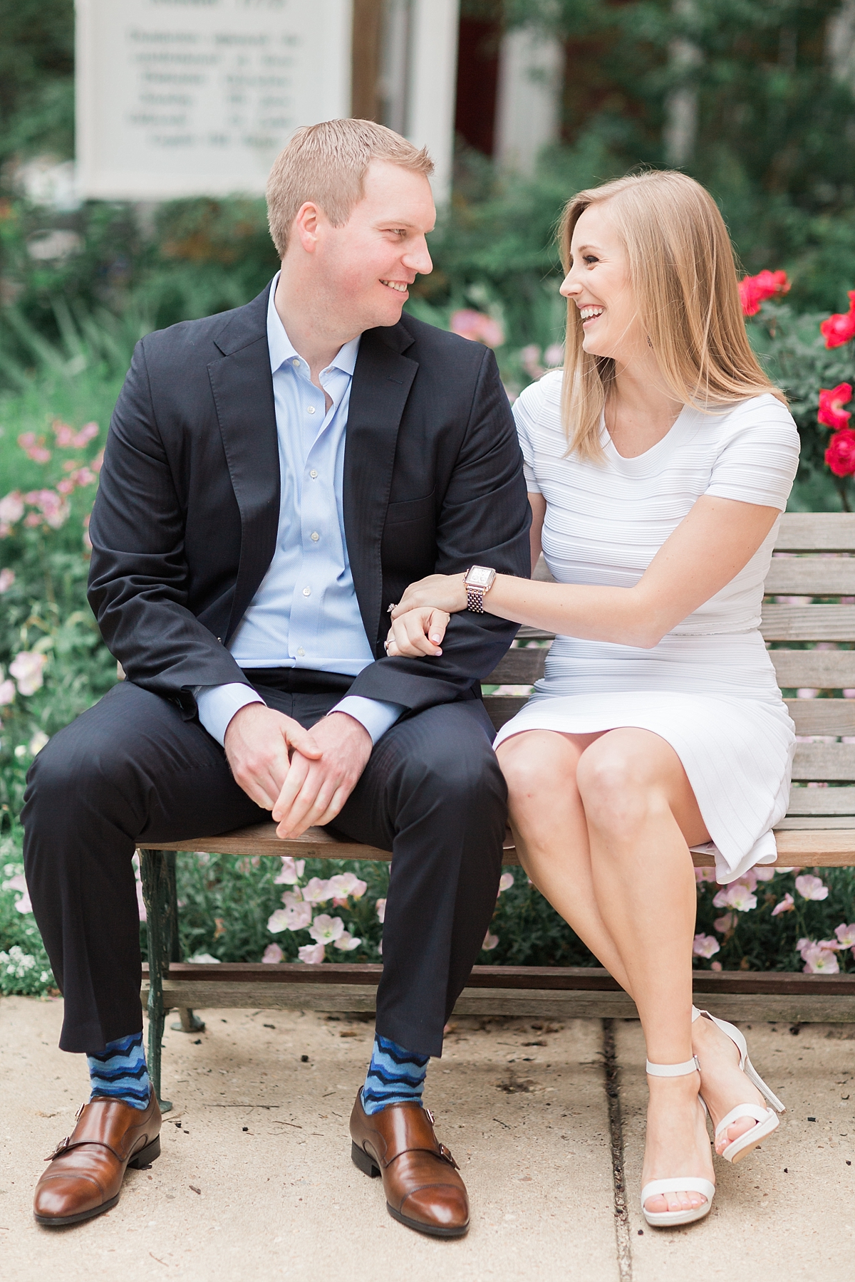 A romantic Georgetown engagement session full of colorful florals along the waterfront photographed by Washington, DC wedding photographer, Alicia Lacey.
