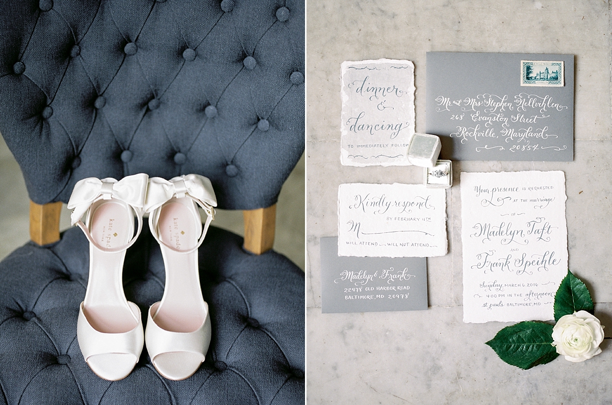 This Washington, DC wedding photographer captures a modern french inspired wedding complete with a soft tulle gown and a gorgeous palette of blues and creams. 