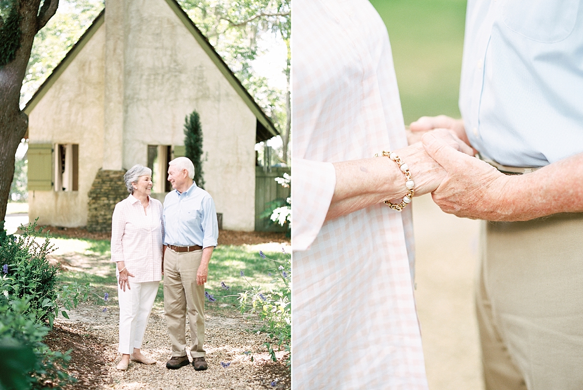 A couple shares their 57th wedding anniversary having images taken at RiverOaks, a gorgeous waterfront wedding venue in Charleston, SC.