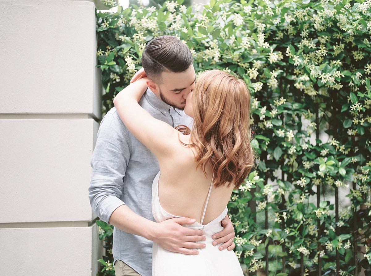 A romantic anniversary session is photographed in downtown Charleston, SC by Washington, DC wedding photographer, Alicia Lacey. 