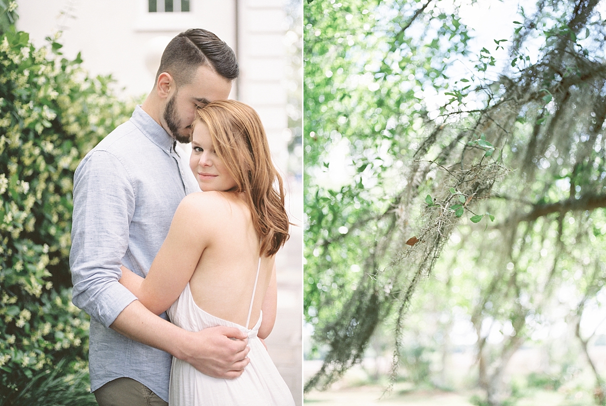 A romantic anniversary session is photographed in downtown Charleston, SC by Washington, DC wedding photographer, Alicia Lacey. 