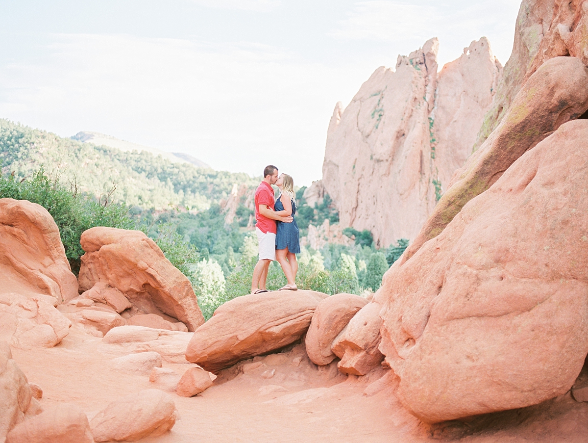 A stunning sunrise session photography by Washington, DC anniversary photographer, Alicia Lacey, at Garden of the Gods in Colorado Springs, CO. 