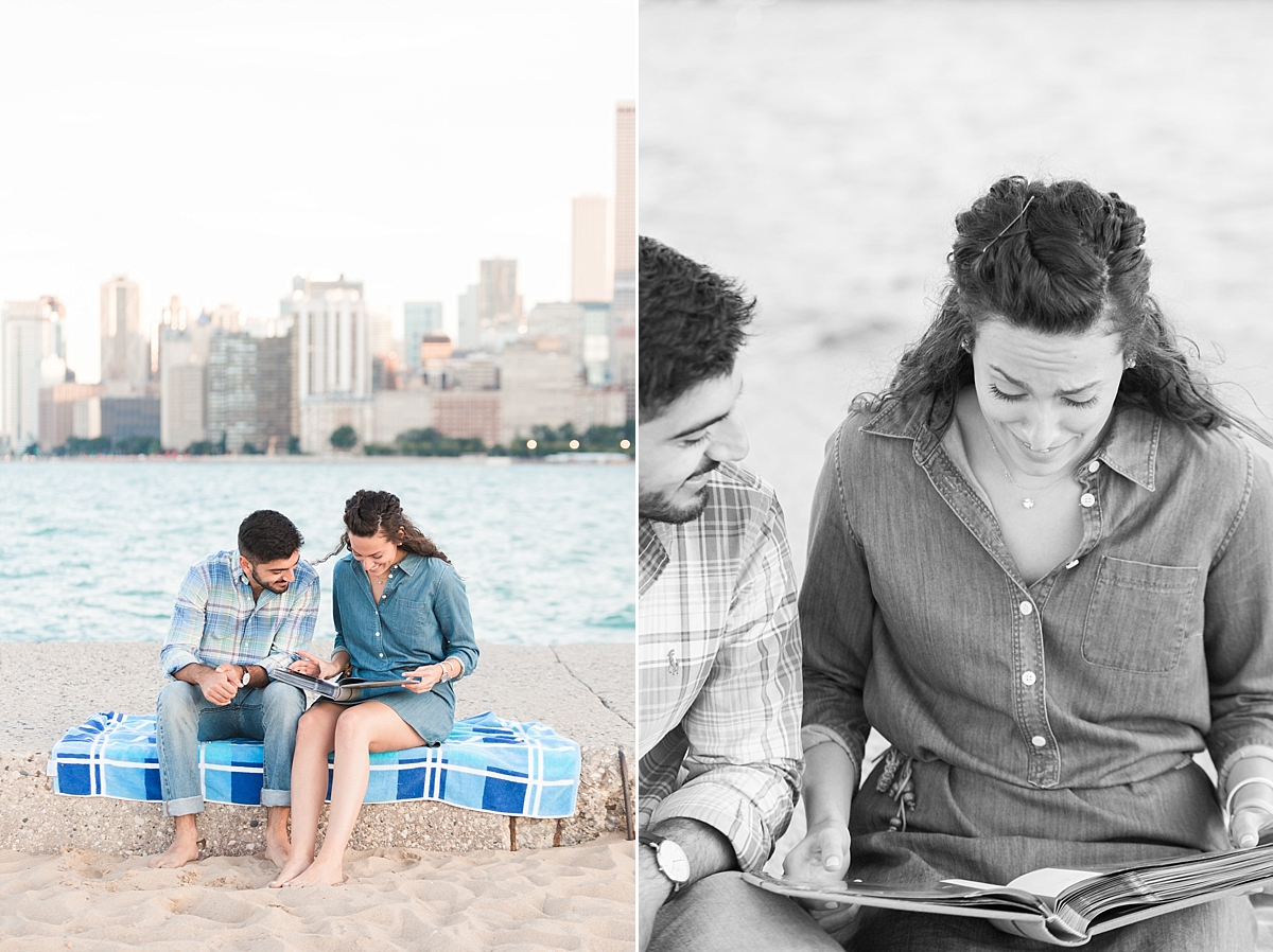 This Washington, DC wedding and anniversary photographer travels to North Avenue Beach in Chicago to capture a surprise proposal and engagement session.