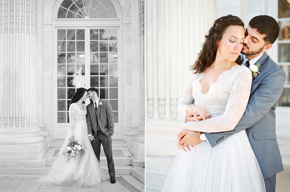 Fine Art Photographer, Alicia Lacey, captures a classic Washington, DC Elopement Wedding at DAR in downtown.