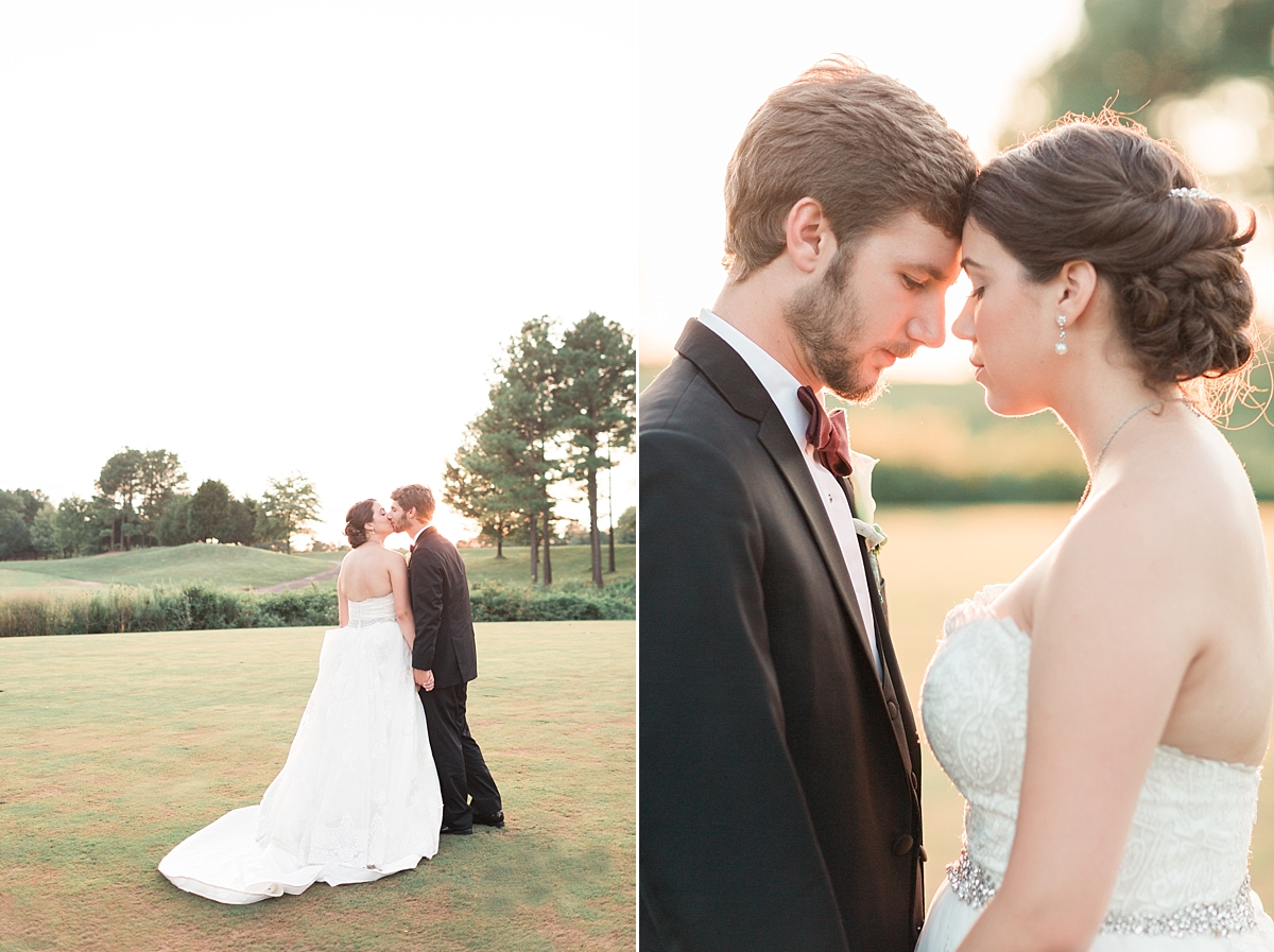 A classic summer wedding filled with shades of pink and maroon is held at Dominion Valley Country Club in Haymarket, VA; just outside of Washington, DC. 