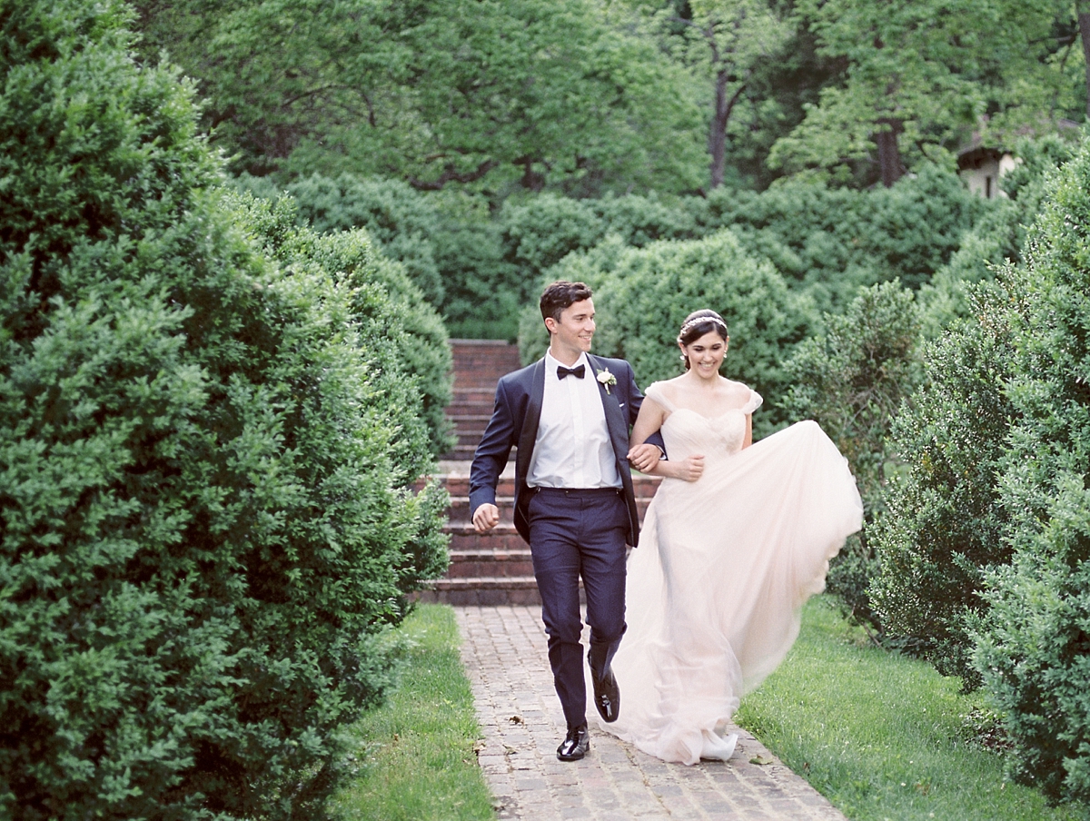A beautiful English Garden themed wedding at Morven Park in Leesburg, VA -- photographed by fine art film photographer, Alicia Lacey.