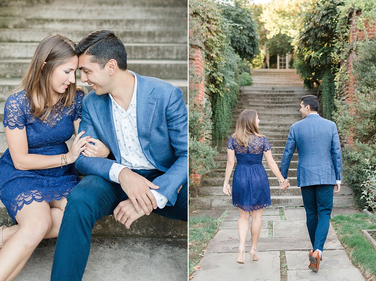 A beautiful October engagement session in Washington, DC at Georgetown's premier gardens found at historic Dumbarton Oaks.
