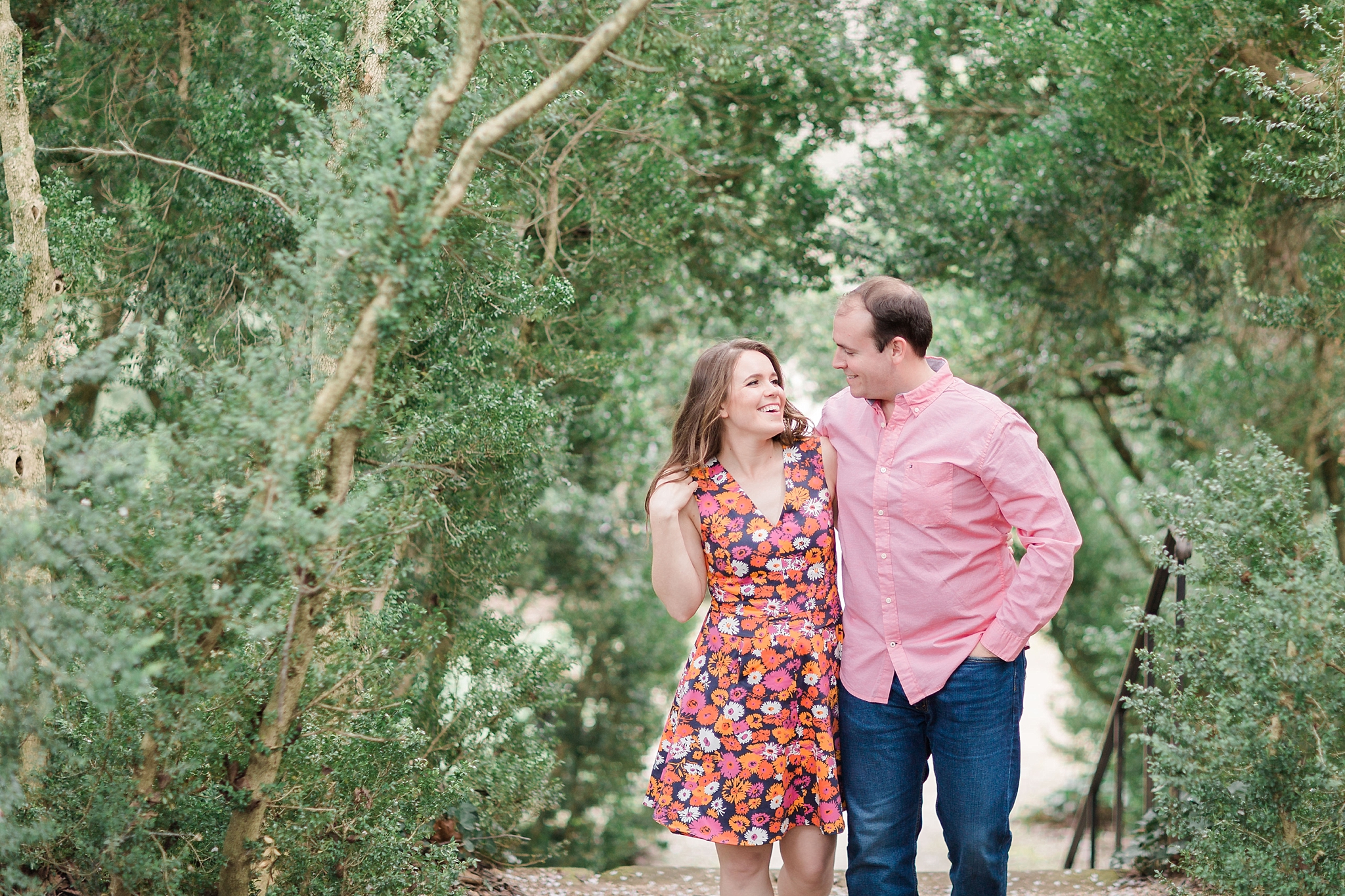 A lovely engagement session in the gardens of Oatlands Plantation Home in Leesburg, VA is captured by Washington, DC wedding photographer, Alicia Lacey.