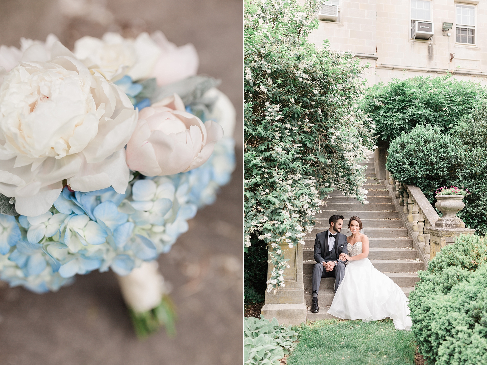 A gorgeous spring wedding is held at Washington, DC's Fairmont Hotel with portraits at Washington National Cathedral.