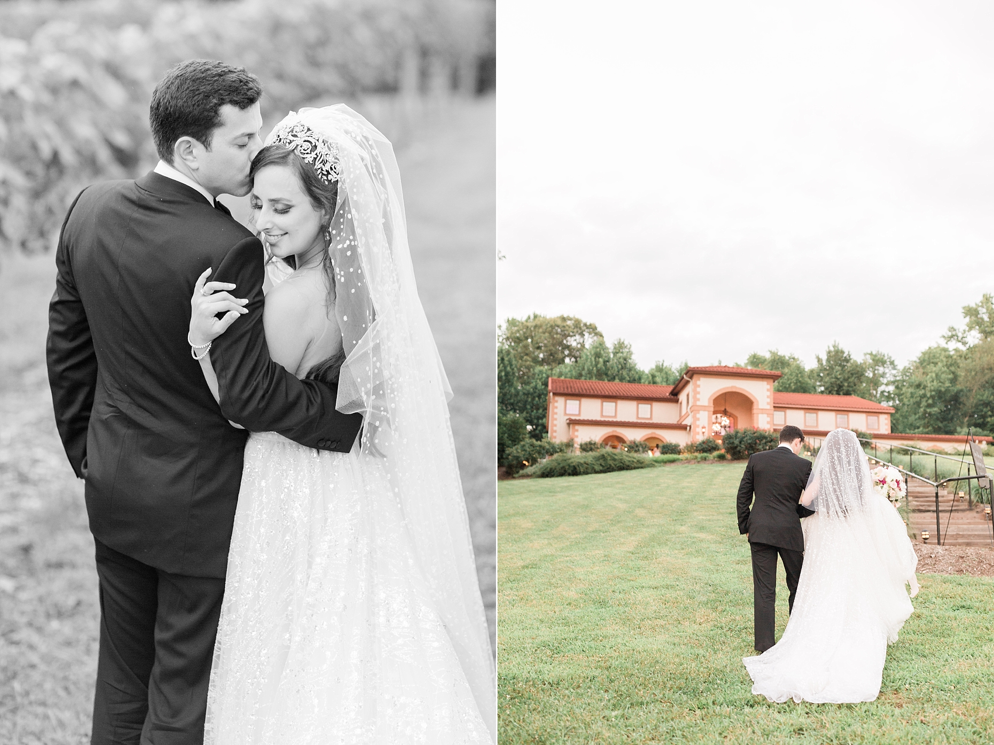 This glamorous summer wedding at Running Hare Vineyard features a palette of blush and gold and is captured by DC photographer Alicia Lacey.
