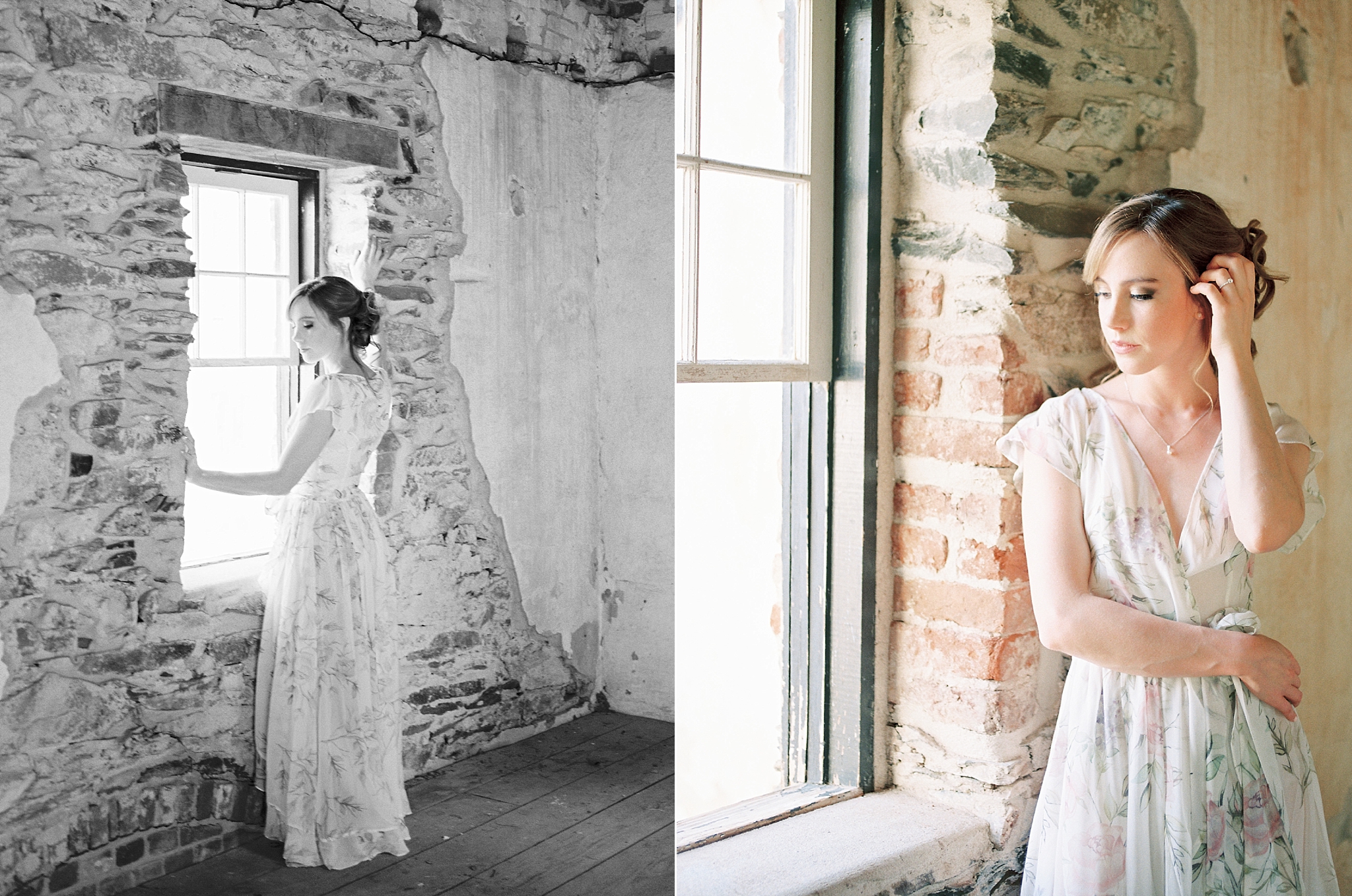 Classic and timeless boudoir portraits are captured by Washington, DC fine art wedding photographer, Alicia Lacey at Oatlands Plantation in Leesburg, VA.