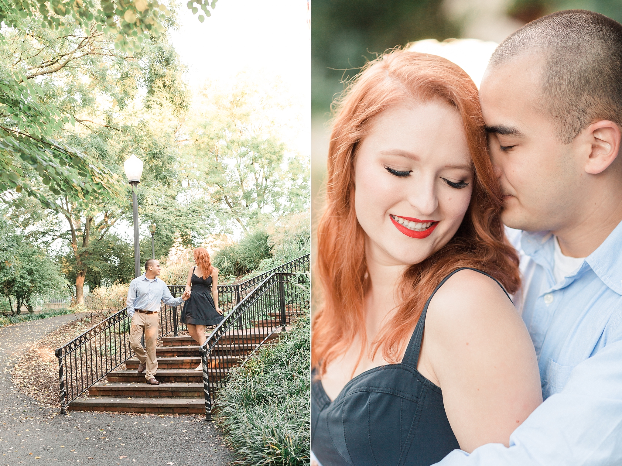 This romantic engagement session in Georgetown takes place along the waterfront and canals at sunrise. As photographed by DC photographer, Alicia Lacey