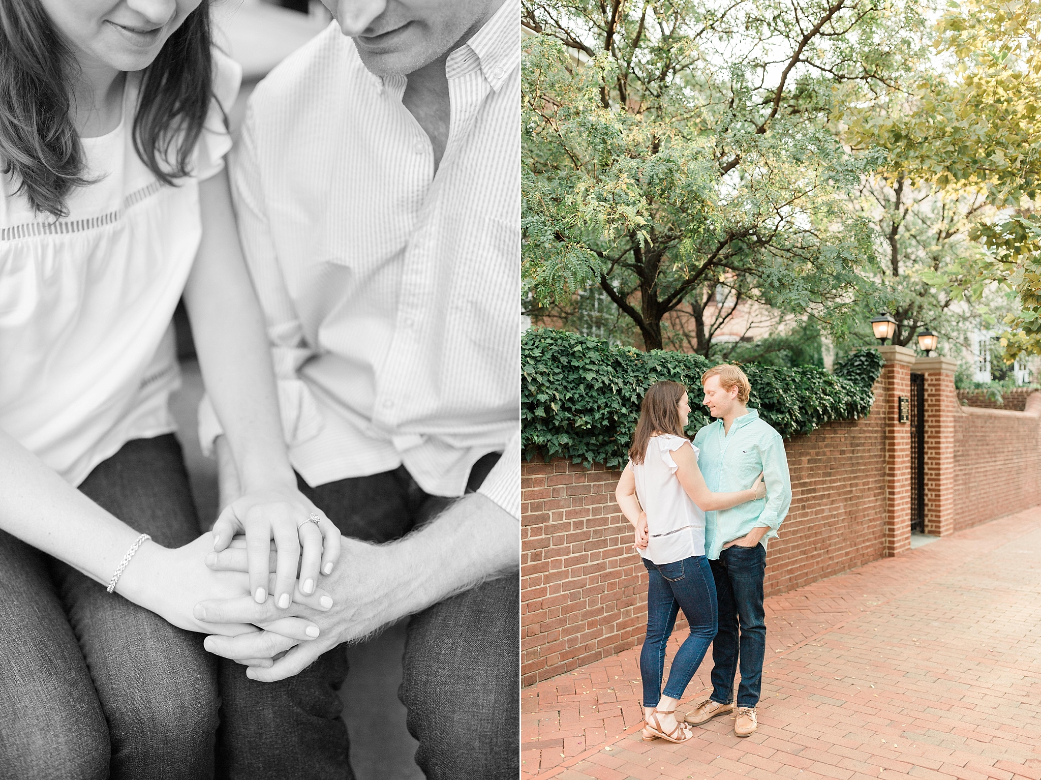 A romantic engagement session at Washington National Cathedral in DC is full of love, laughter, and lots of lush florals from the Bishop's Garden!