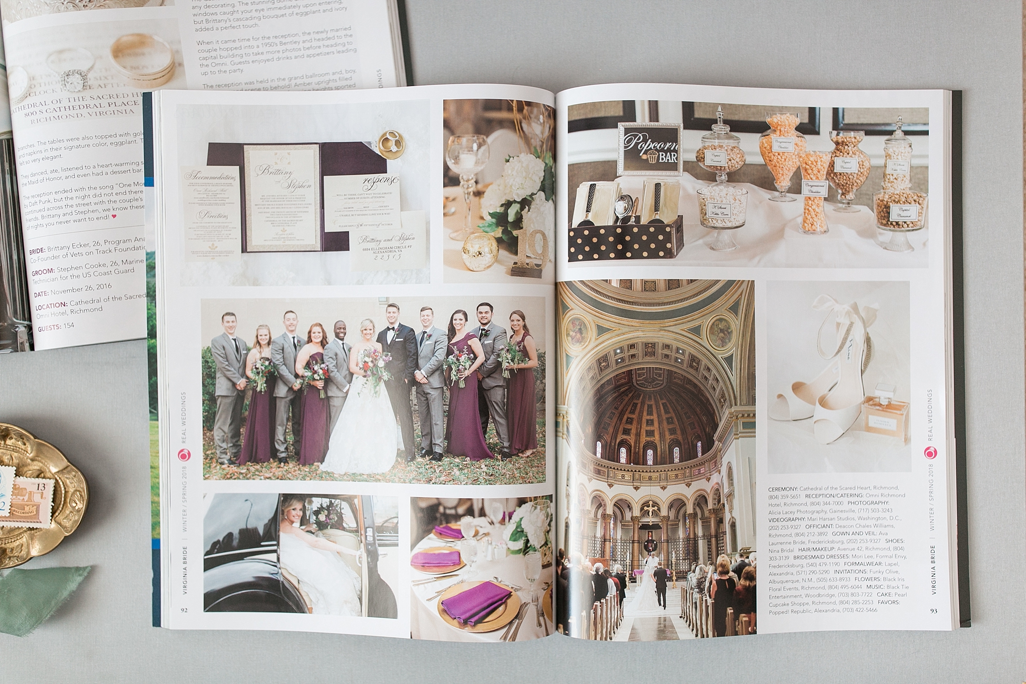 A wedding photographed at The Cathedral of the Sacred Heart and Omni Richmond Hotel is featured in the recent issue of Virginia Bride Magazine. 