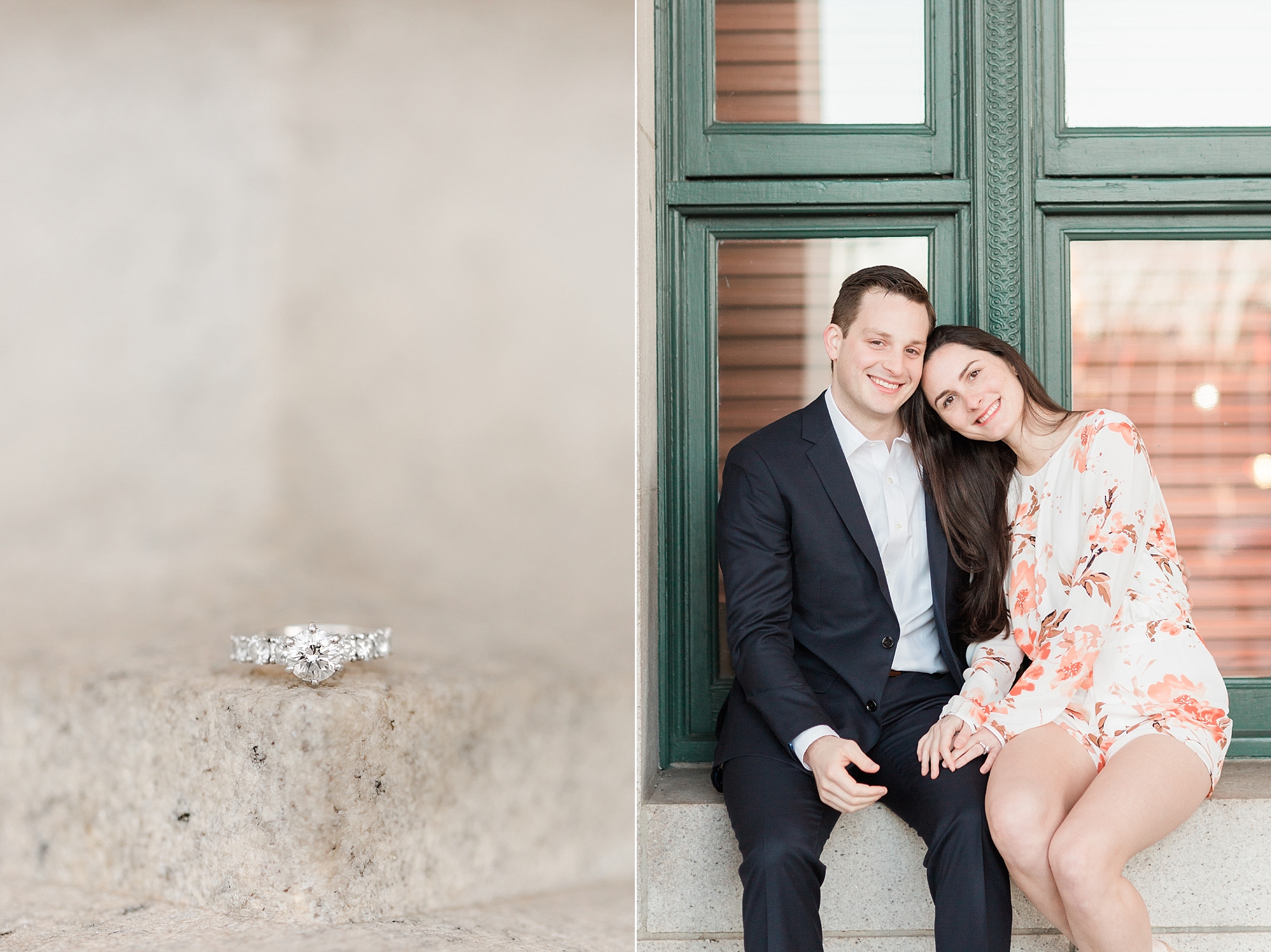 This romantic spring engagement session at Union Station in Washington, DC is photographed by fine art photographer, Alicia Lacey.