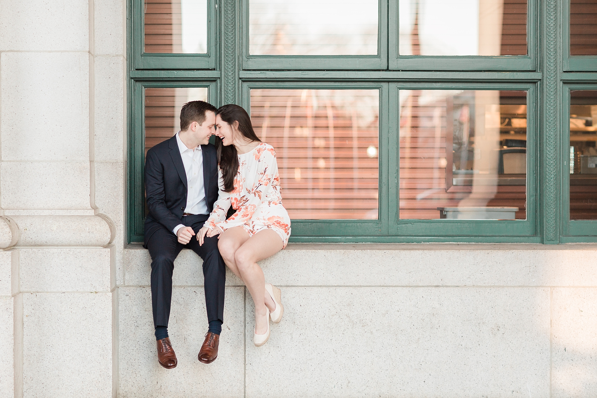 This romantic spring engagement session at Union Station in Washington, DC is photographed by fine art photographer, Alicia Lacey.