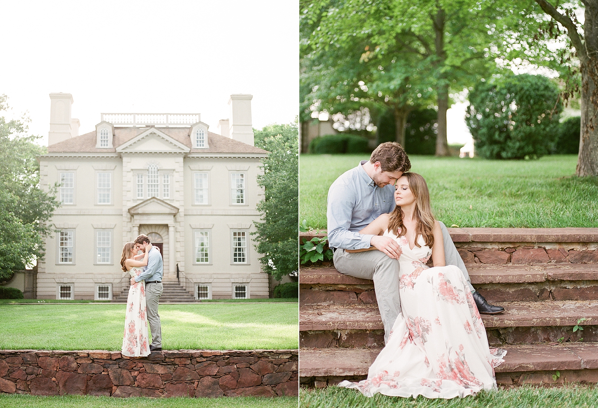 This sweet summer engagement session was photographed at Great Marsh Estate in Bealeton, VA by fine art film photographer, Alicia Lacey. 