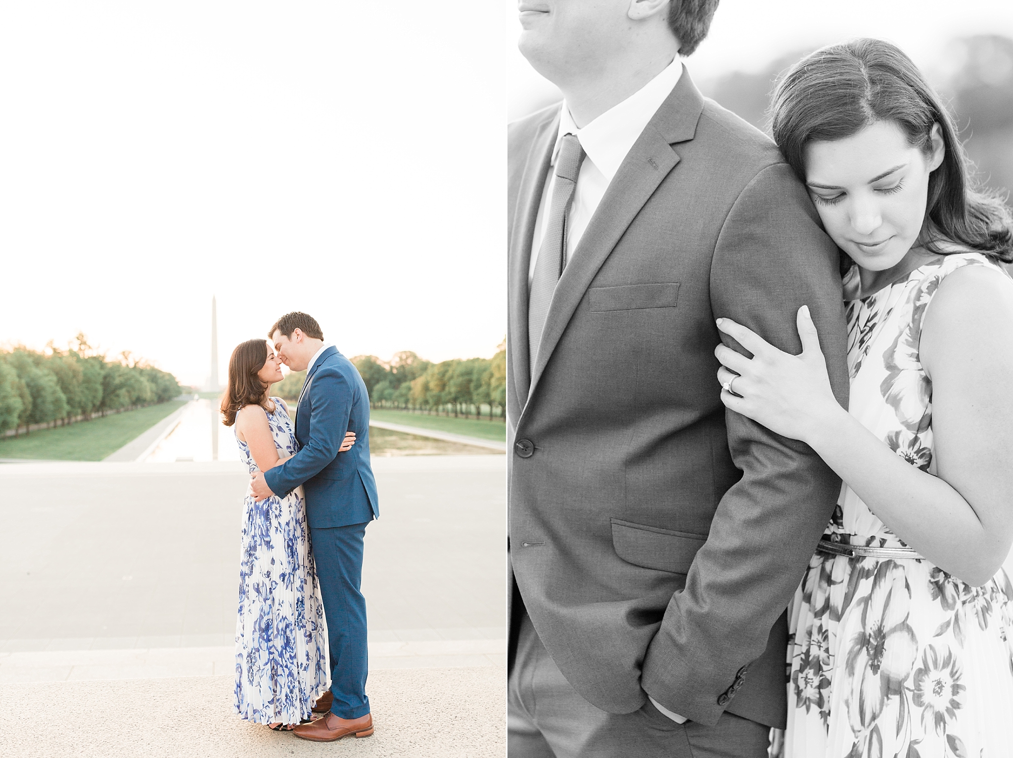 This romantic spring engagement session captures some of the most iconic highlights of Washington, DC including the Lincoln Memorial, Constitution Gardens, and DC War Memorial. 
