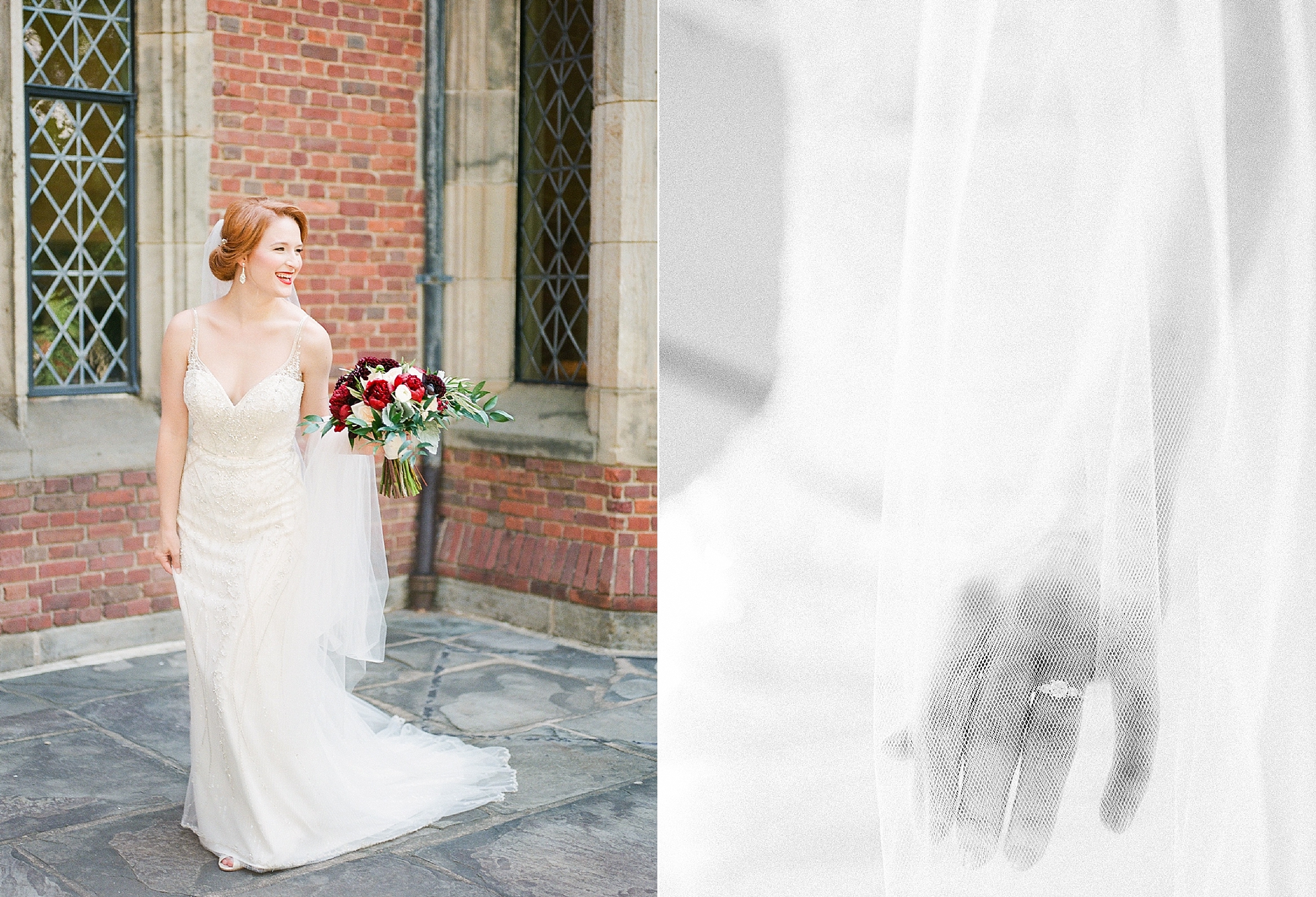 These timeless film bridal portraits were captured at the Branch Museum in Richmond, VA by Washington, DC fine art wedding photographer, Alicia Lacey.