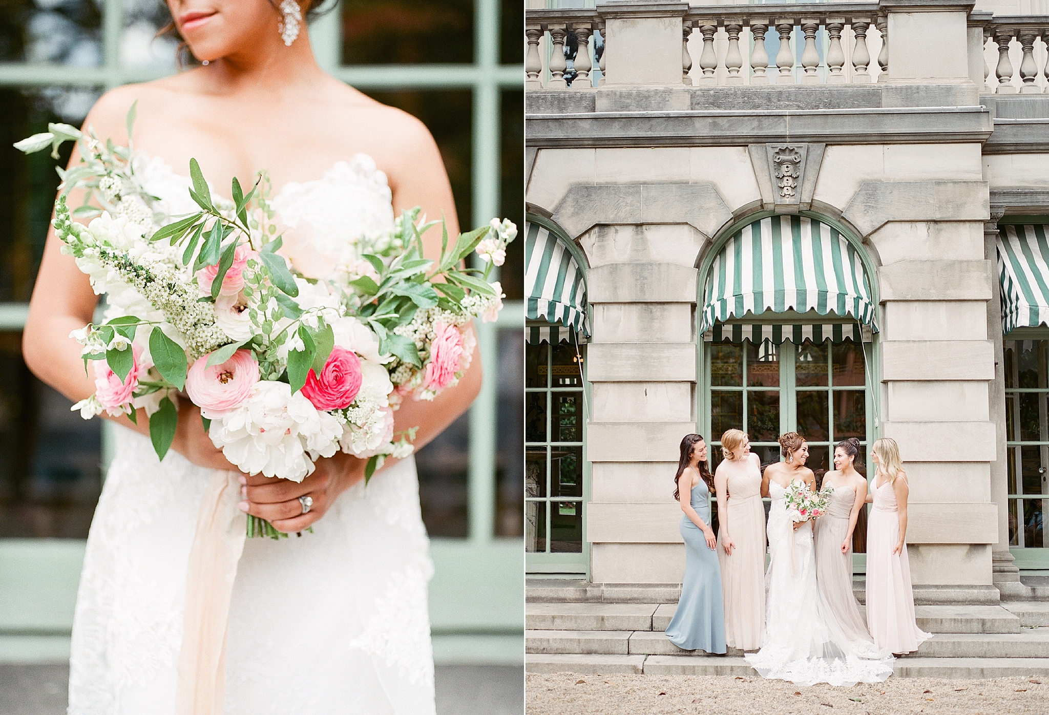 A romantic and elegant wedding at the Anderson House in The Society of the Cincinnati is photographed by Washington, DC film photographer, Alicia Lacey.
