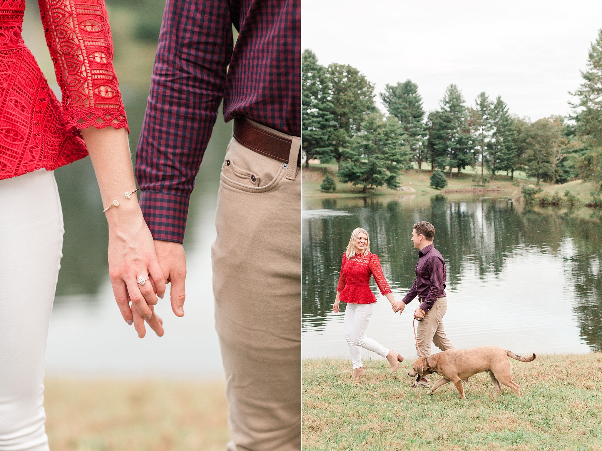 A romantic fall engagement session in the gardens of Airlie Center in Warrenton, VA.