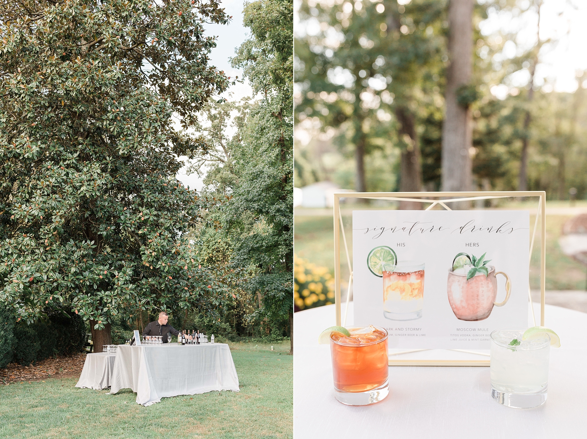A chic and elegant wedding at The Rust Manor House in Leesburg, VA is full of handmade touches including a custom bar, dance floor, and hand-painted signage! 