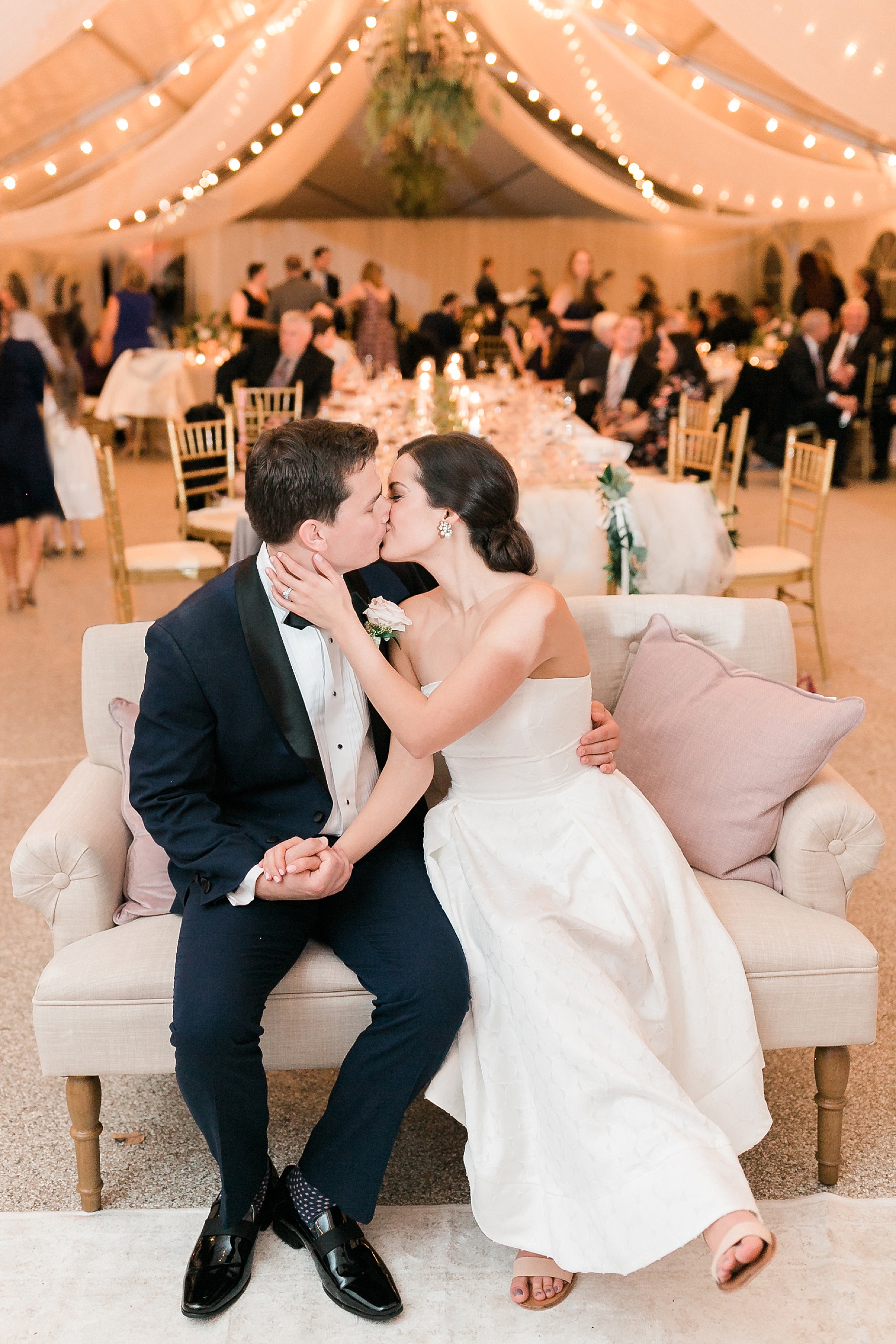 A chic and elegant wedding at The Rust Manor House in Leesburg, VA is full of handmade touches including a custom bar, dance floor, and hand-painted signage!