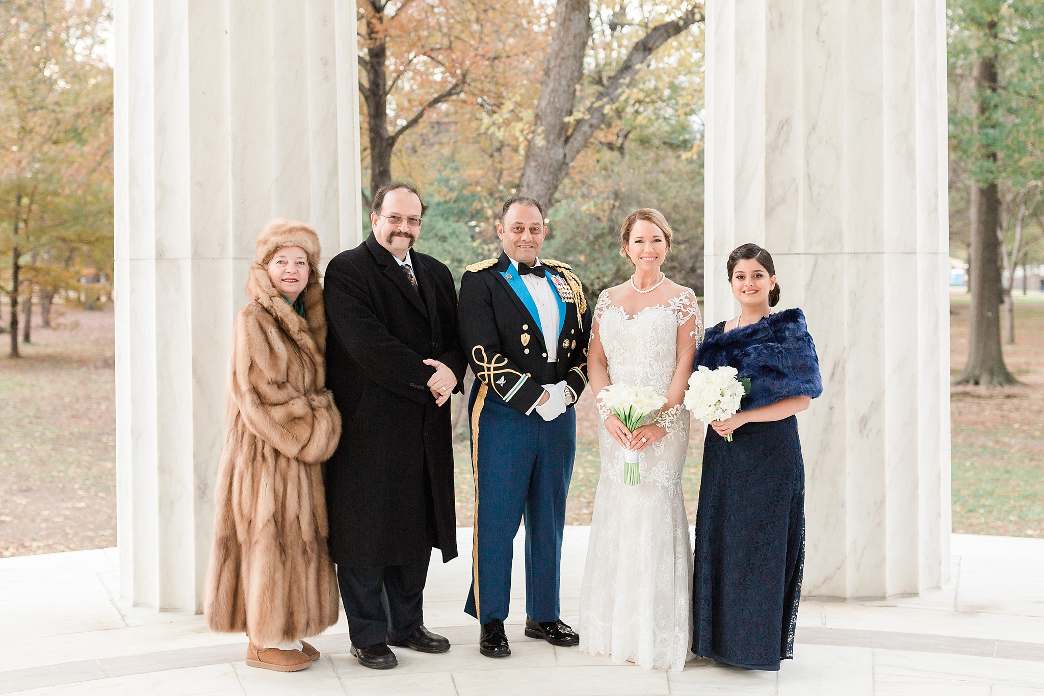 This intimate elopement was held at the DC War Memorial in District of Columbia and was photographed by Washington, DC wedding photographer, Alicia Lacey.