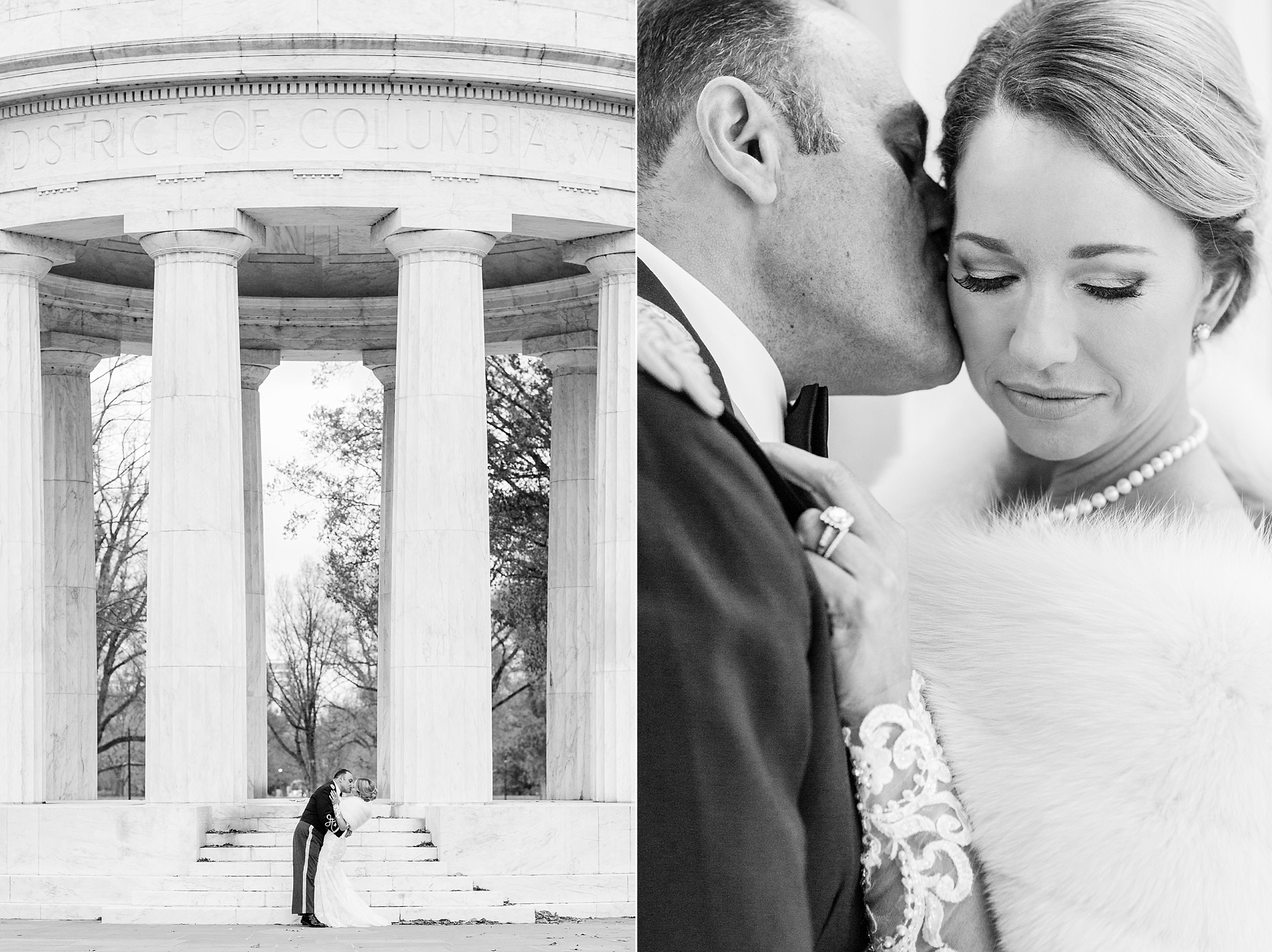 This intimate elopement was held at the DC War Memorial in District of Columbia and was photographed by Washington, DC wedding photographer, Alicia Lacey.