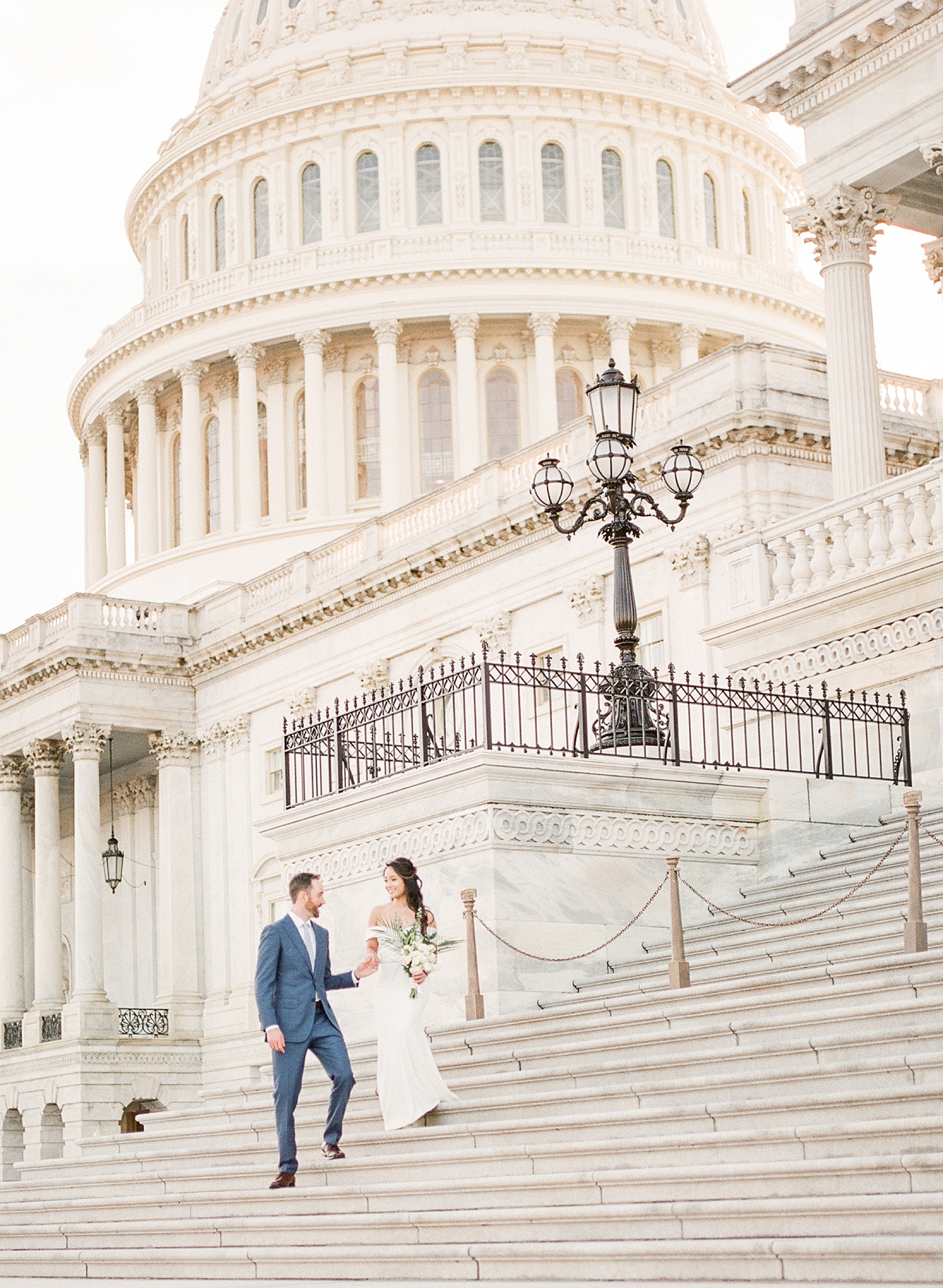 A romantic wedding elopement in Washington, DC; photographed by fine art film photographer, Alicia Lacey.