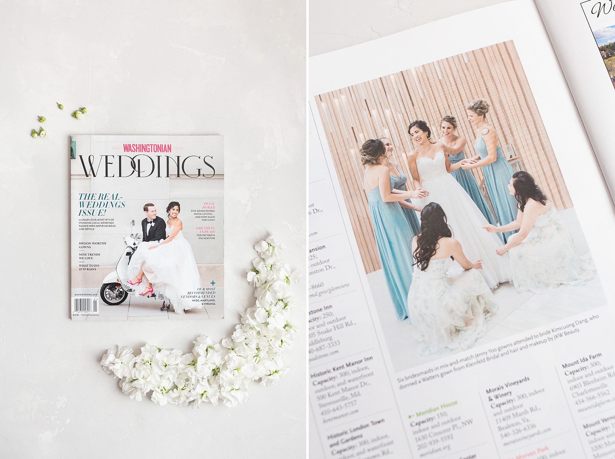 This classic dusty blue wedding at St Matthews Cathedral and National Museum of Women in the Arts is featured on Washingtonian Weddings blog.
