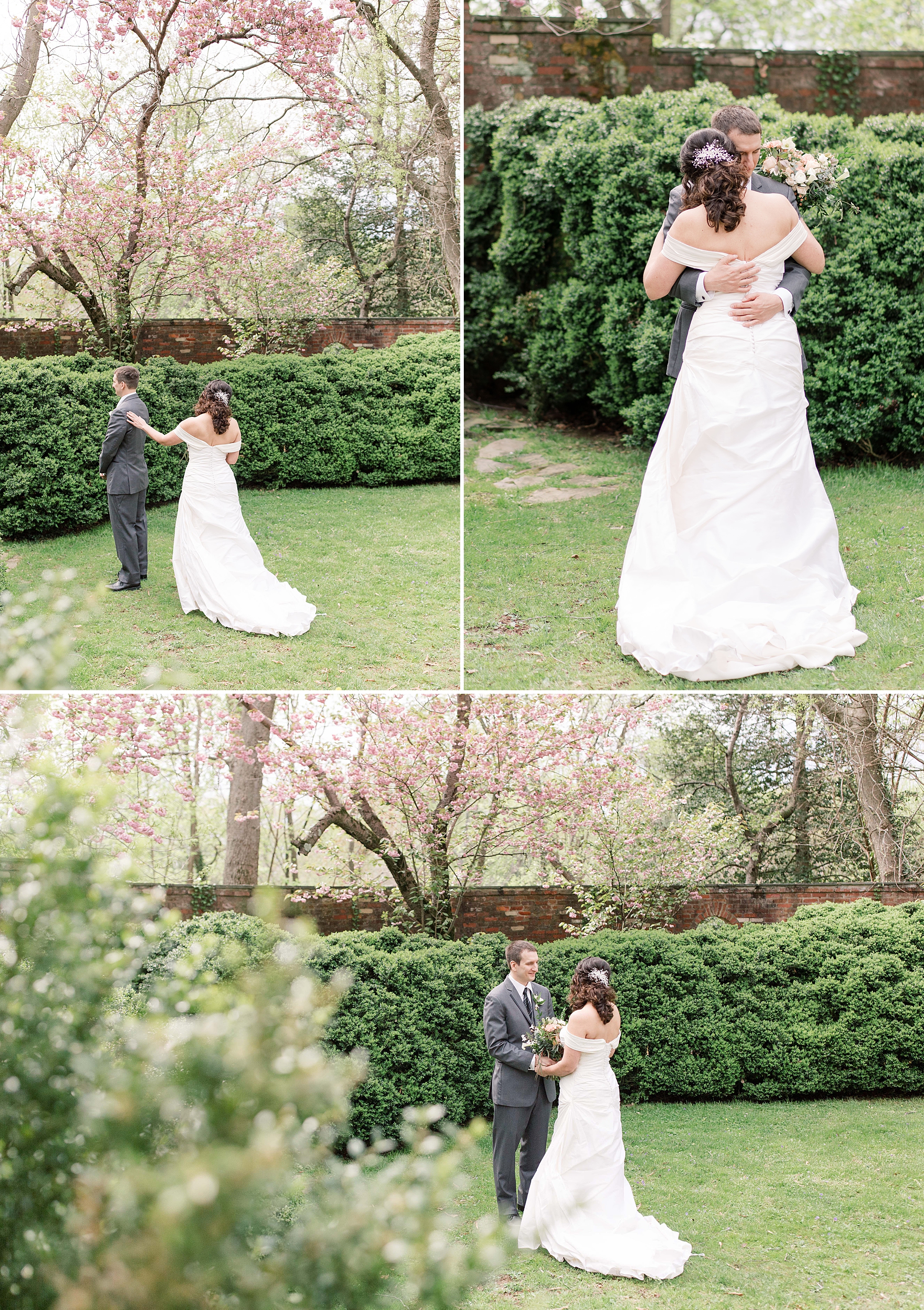 A romantic garden wedding at Hollin Hall in Alexandria, VA.
