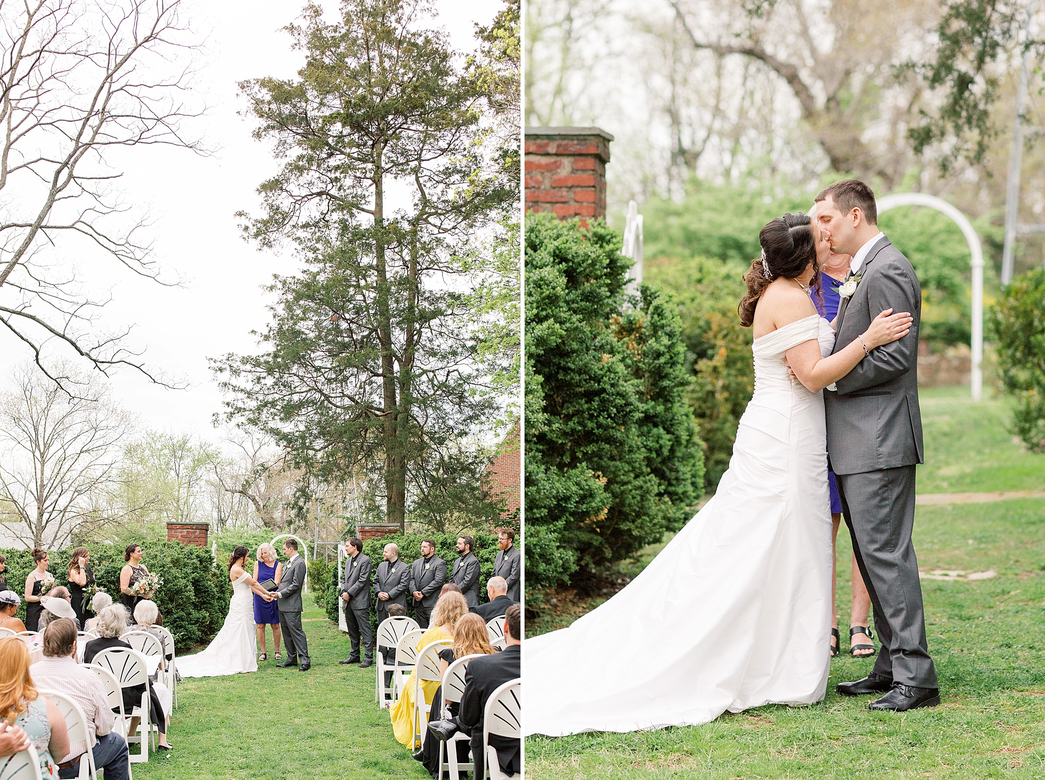 A romantic garden wedding at Hollin Hall in Alexandria, VA. 