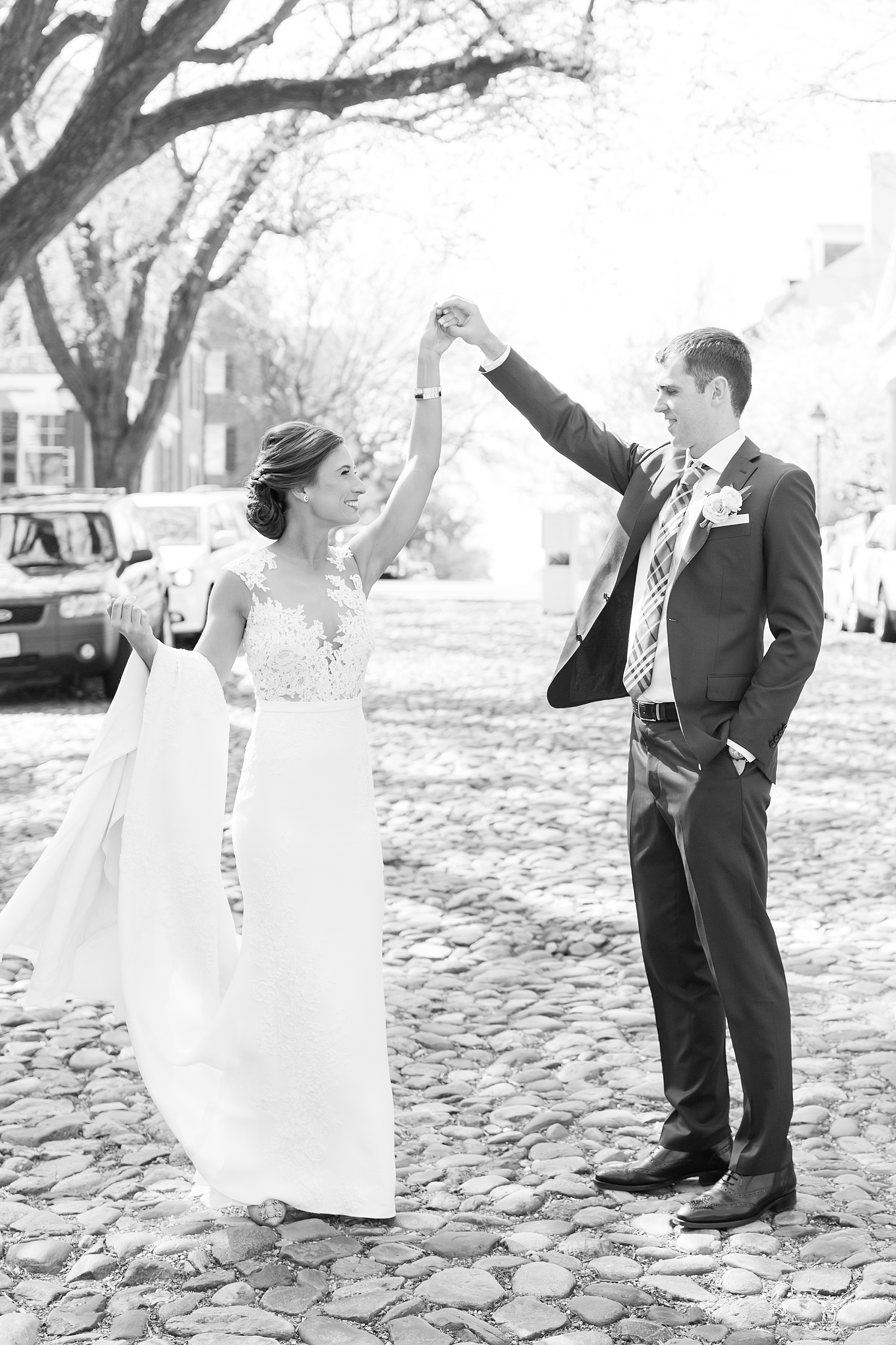 A beautiful spring wedding at the Westin Hotel in Alexandria, VA with portraits around Old Town.