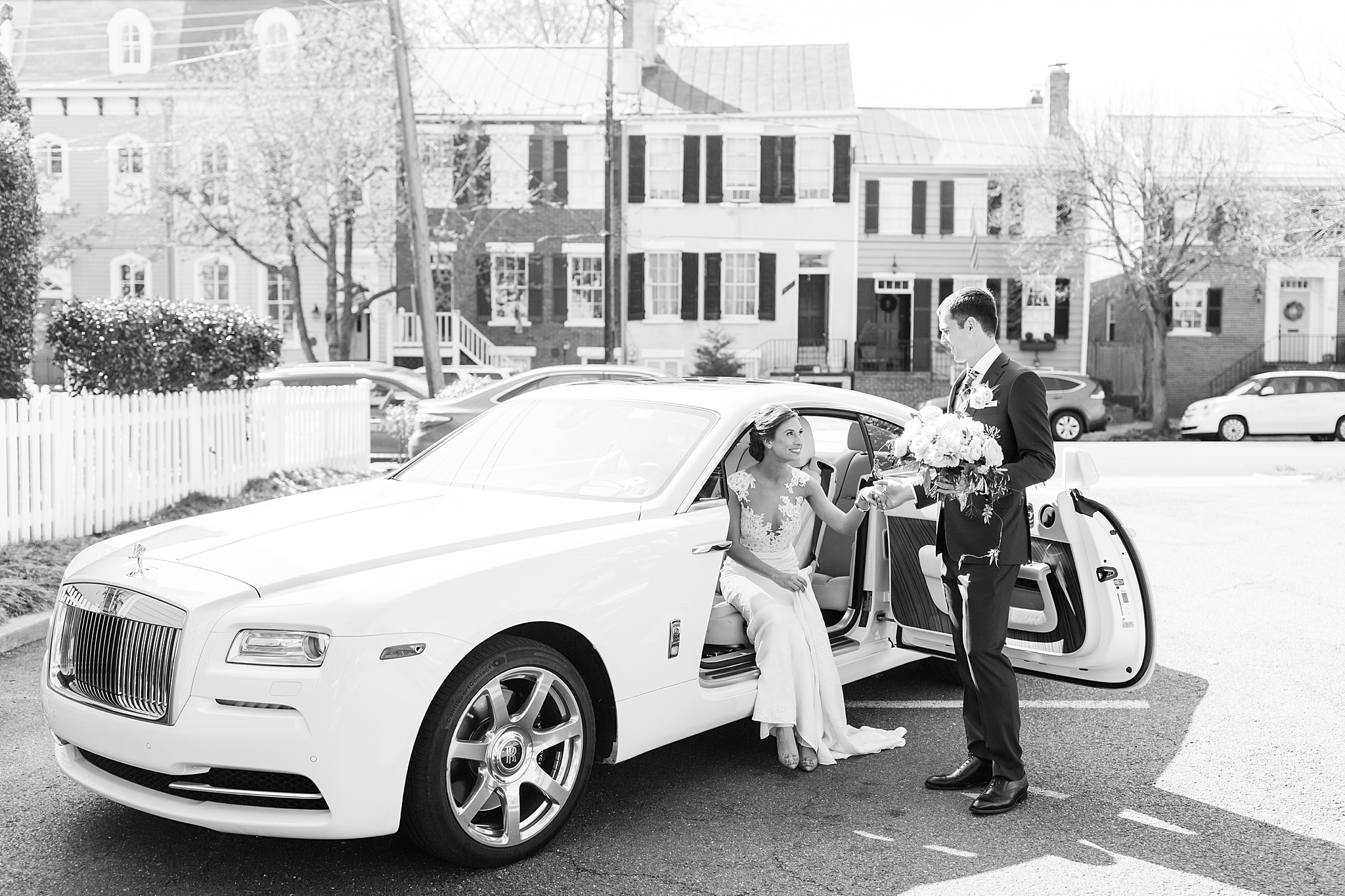 A beautiful spring wedding at the Westin Hotel in Alexandria, VA with portraits around Old Town. 