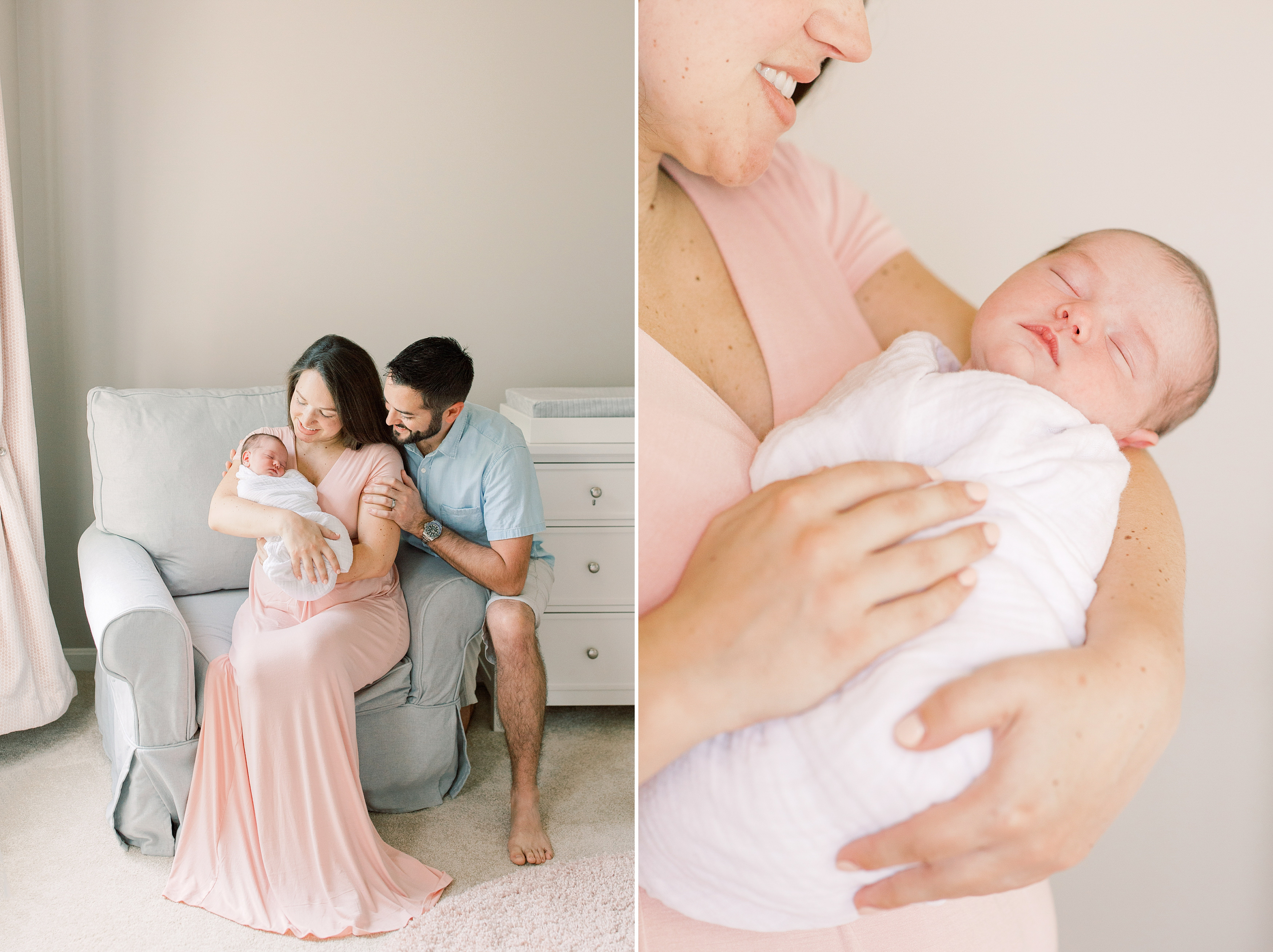 A lifestyle newborn session captured in Northern Virginia.
