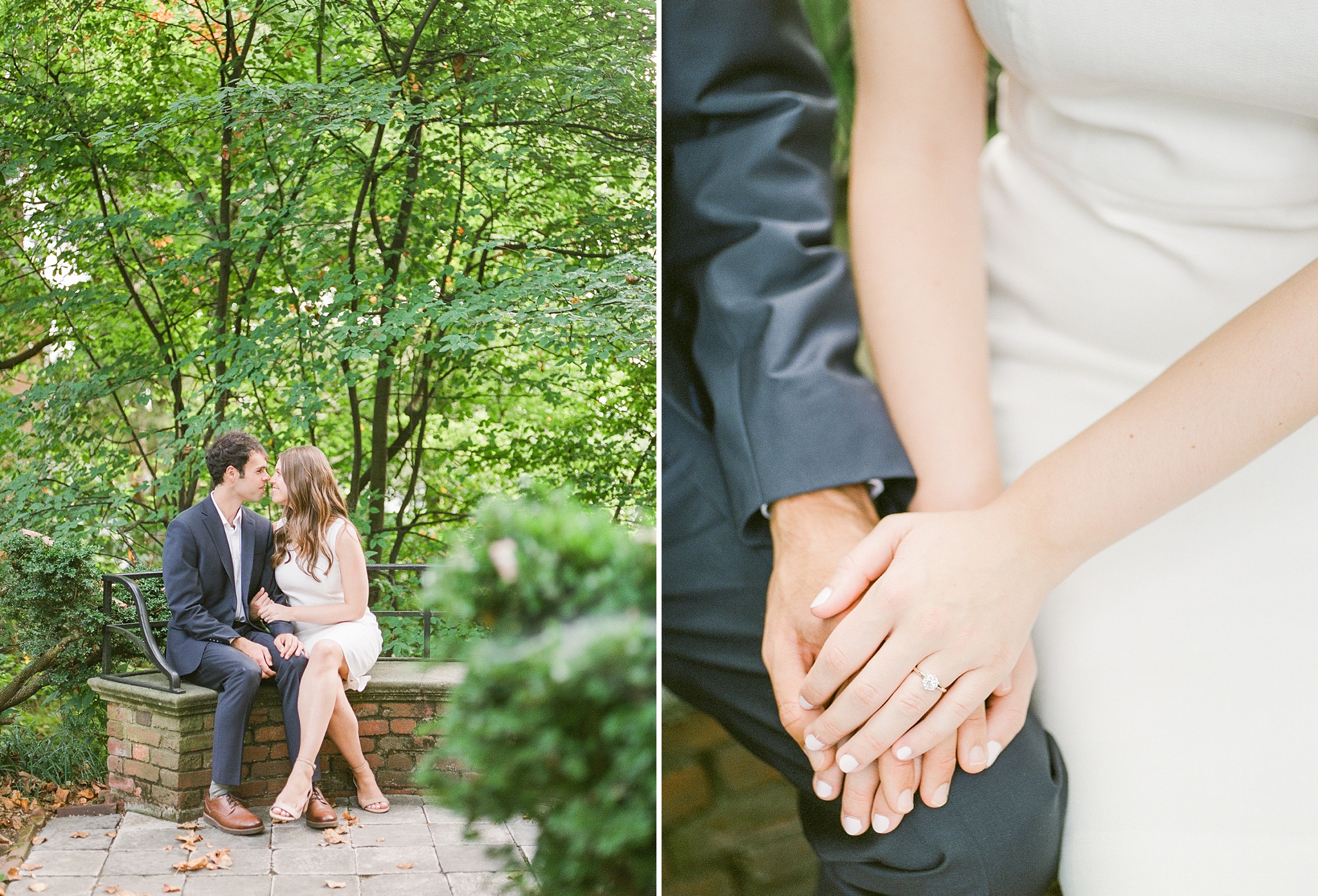 A romantic engagement session in the stunning gardens at Tudor Place in downtown Washington, DC.