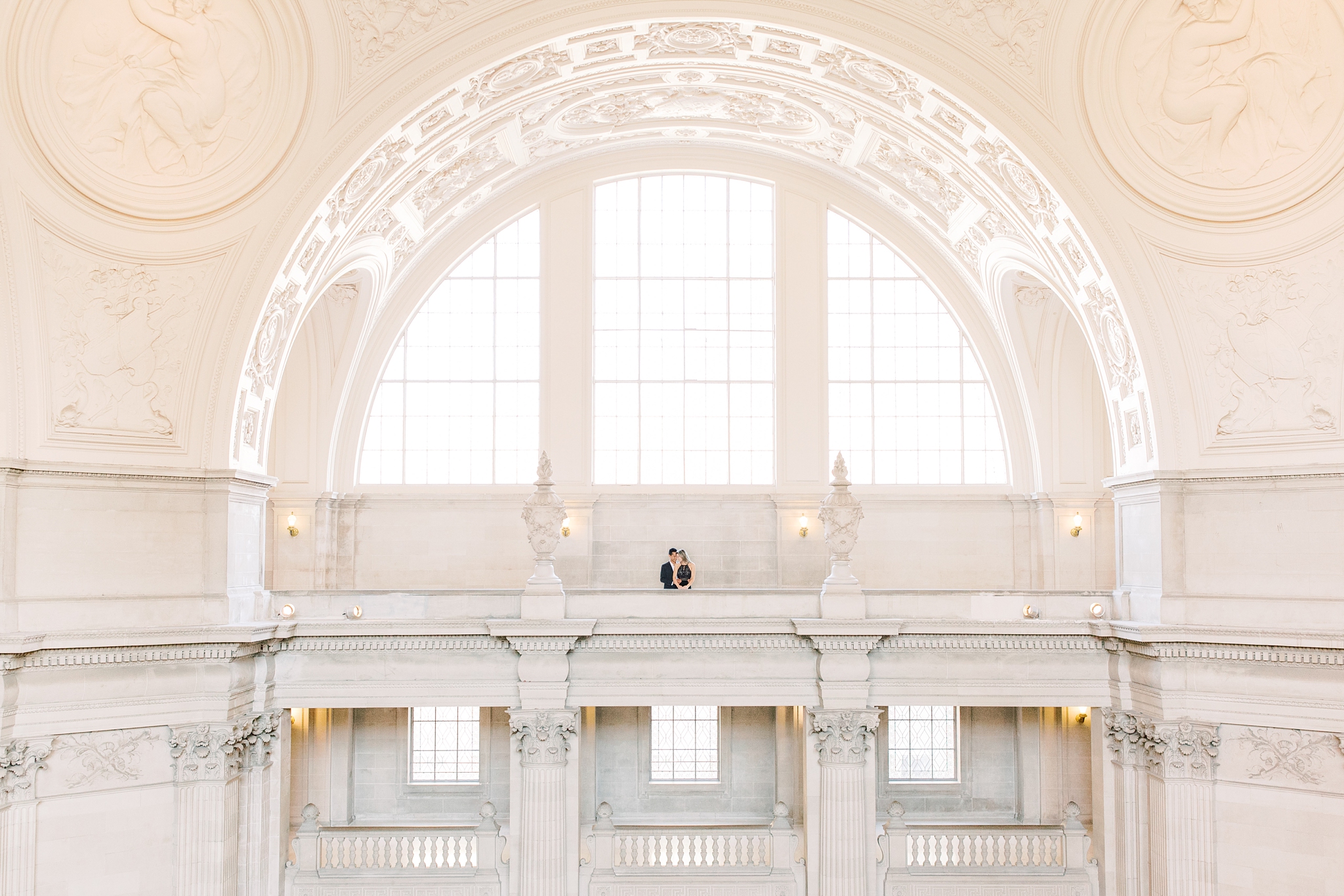 A fine art engagement session at San Francisco's iconic City Hall captured by destination wedding photographer, Alicia Lacey. 