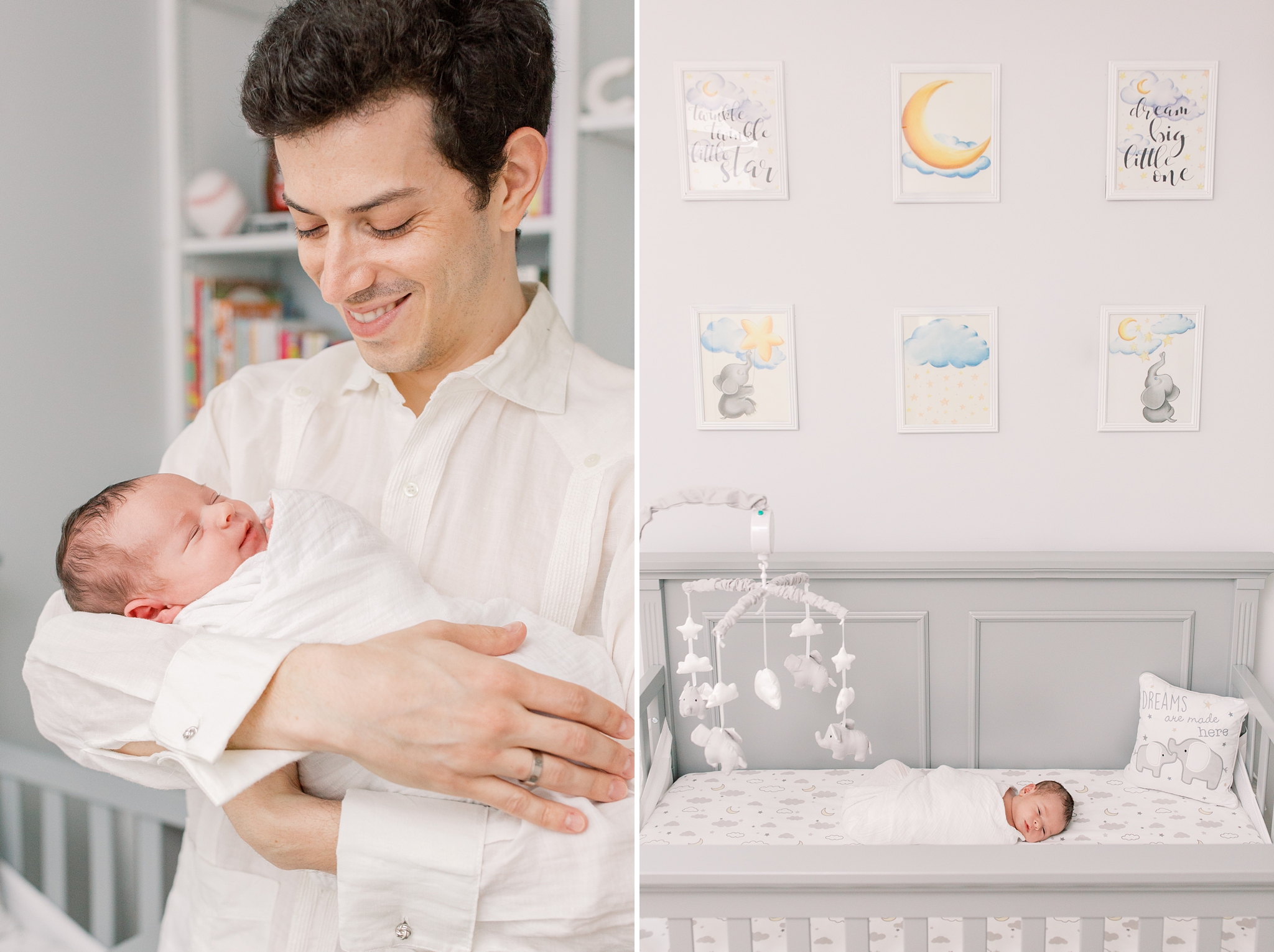 A lifestyle newborn session photographed by Washington, DC photographer, Alicia Lacey.
