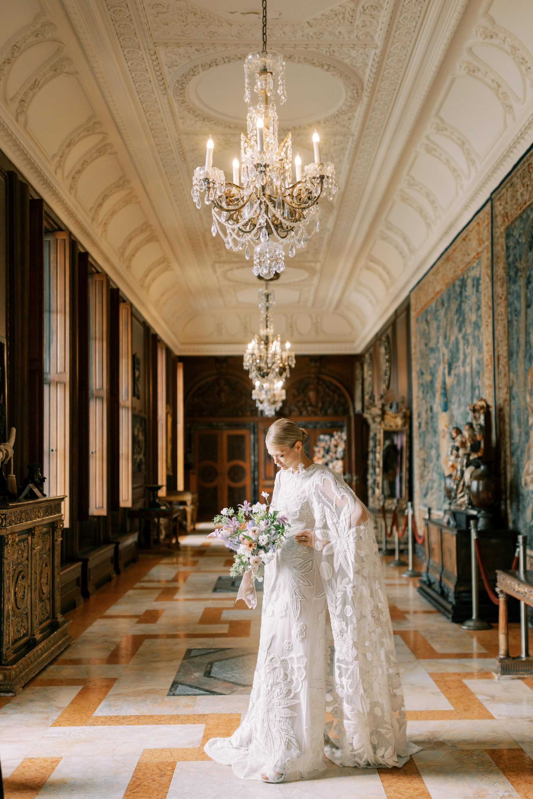 This opulent editorial photographed at The Anderson House in Washington, DC features four unique gowns by designer Naeem Khan.